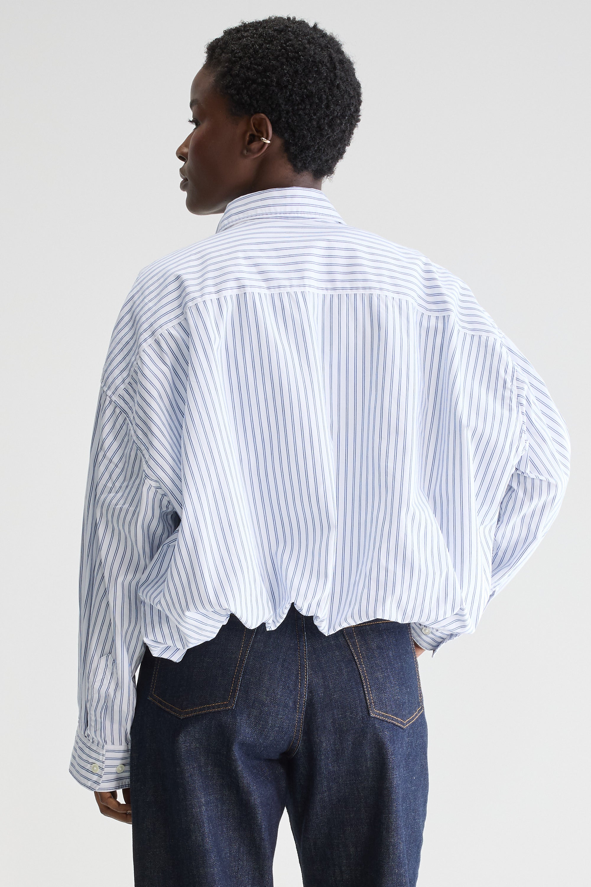 Graham Cropped Poplin Shirt - Iris bloom / Natural For Women | Bellerose