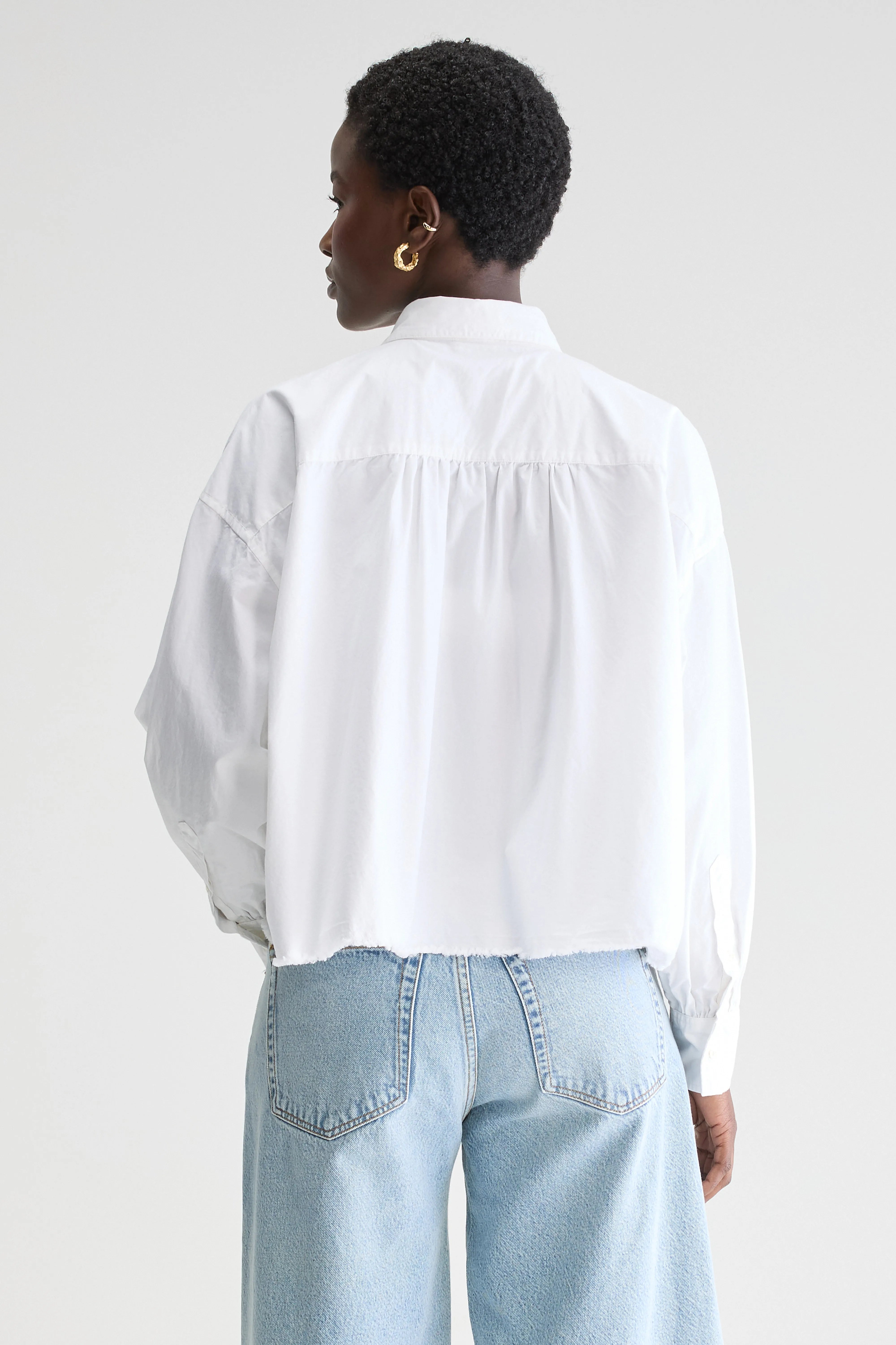 Kraft Cropped Poplin Shirt - White For Women | Bellerose