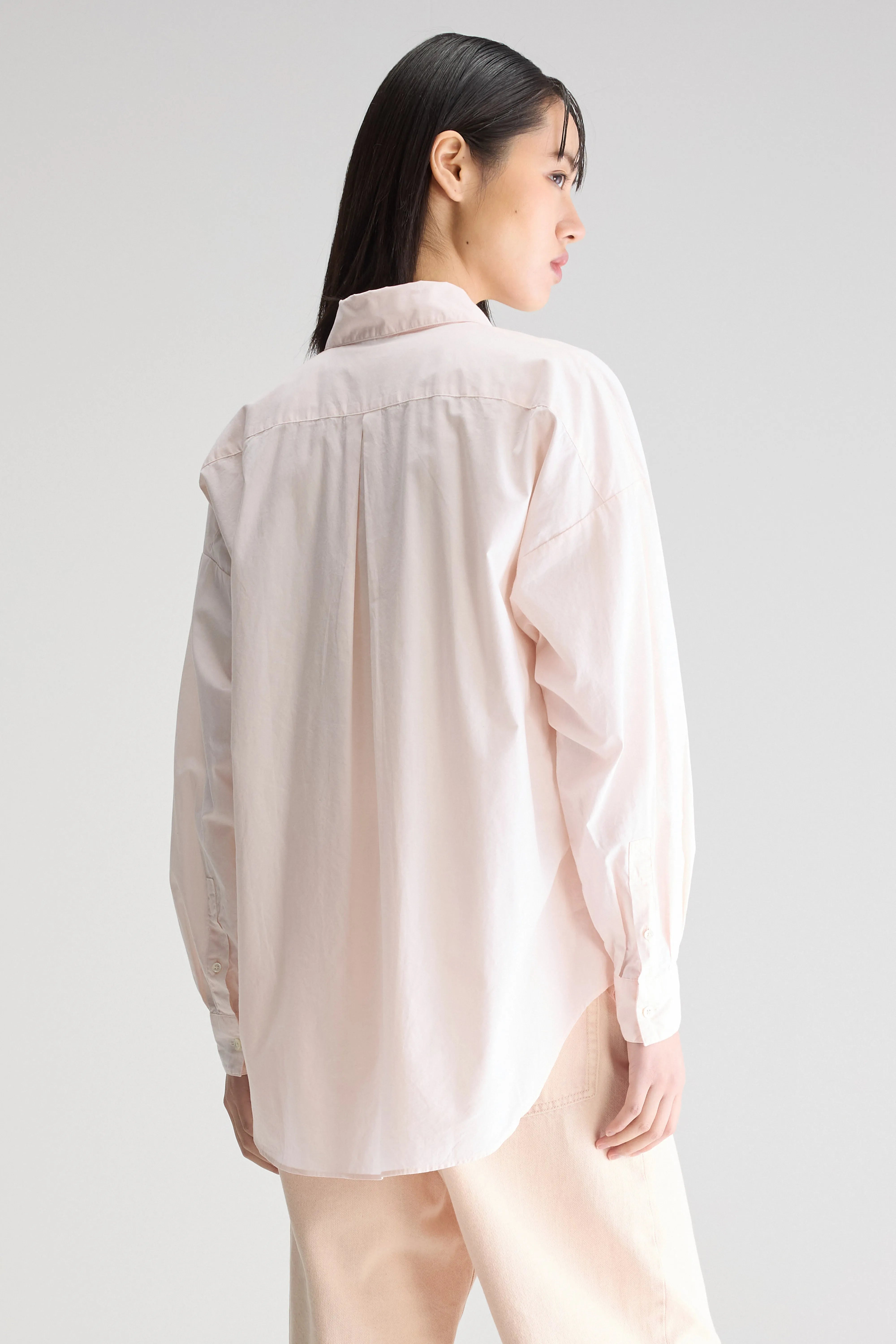 Giorgia Poplin Shirt - Skin / White For Women | Bellerose