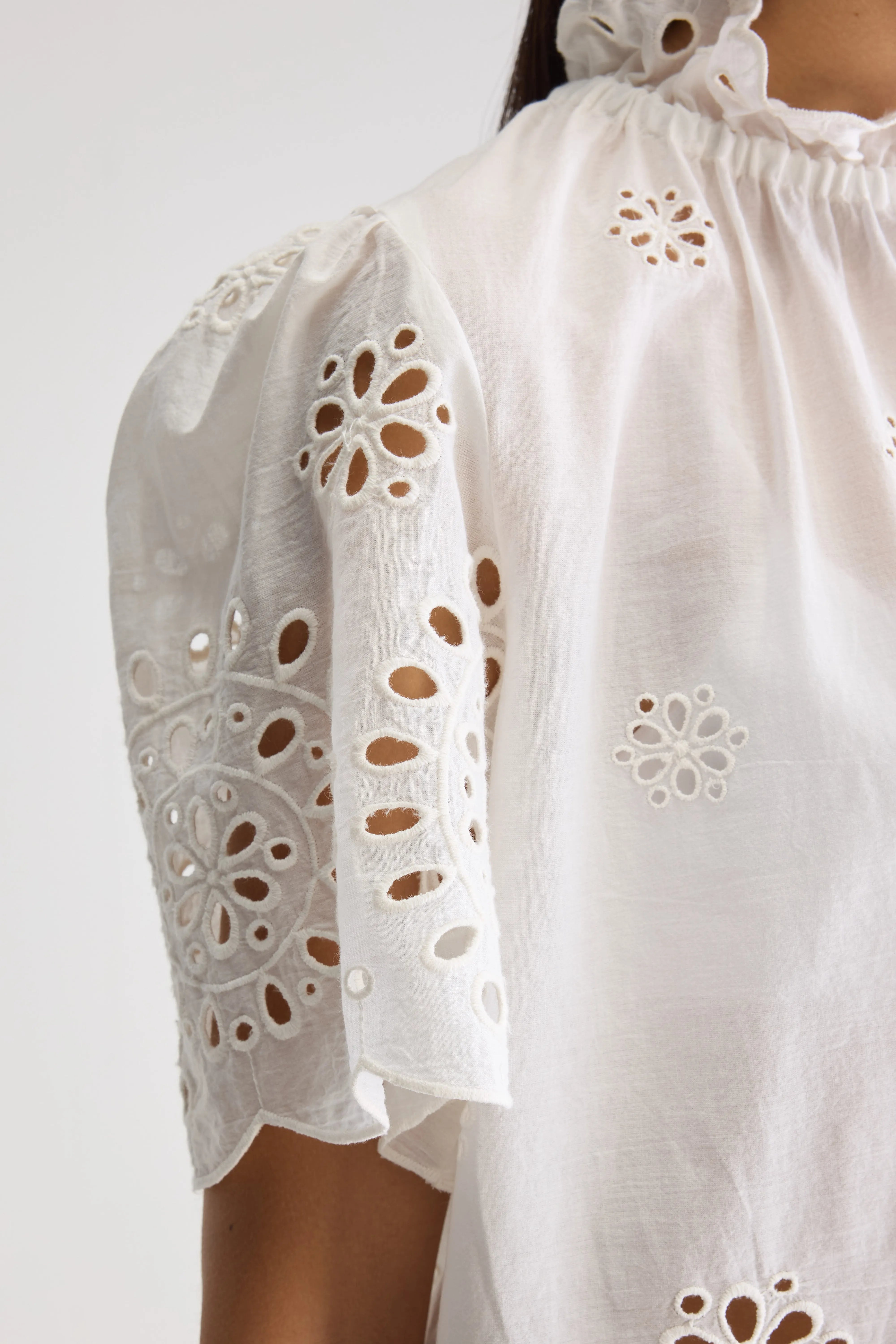 Darlene blouse met korte mouwen (251 / W / WHITE)