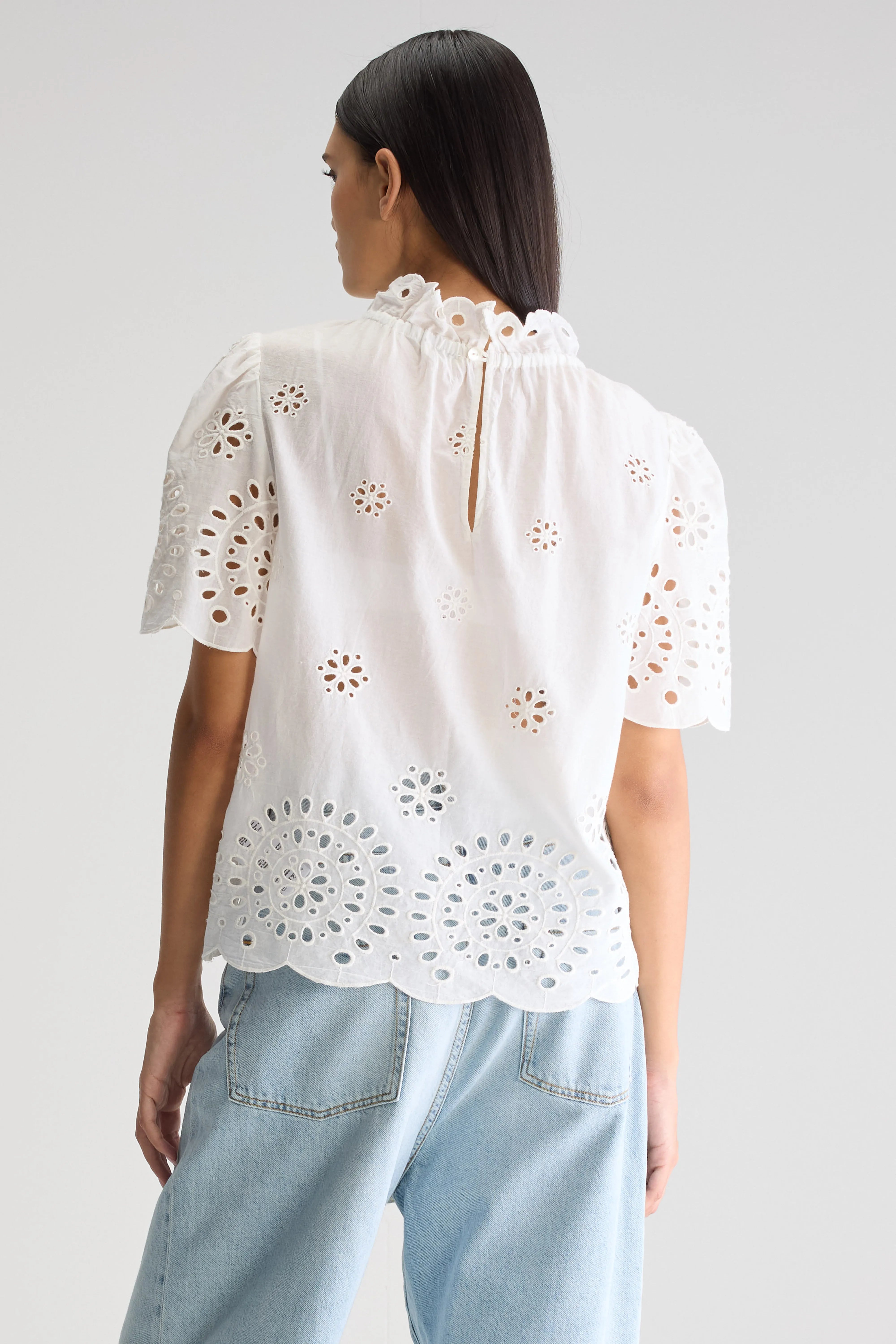 Darlene blouse met korte mouwen (251 / W / WHITE)