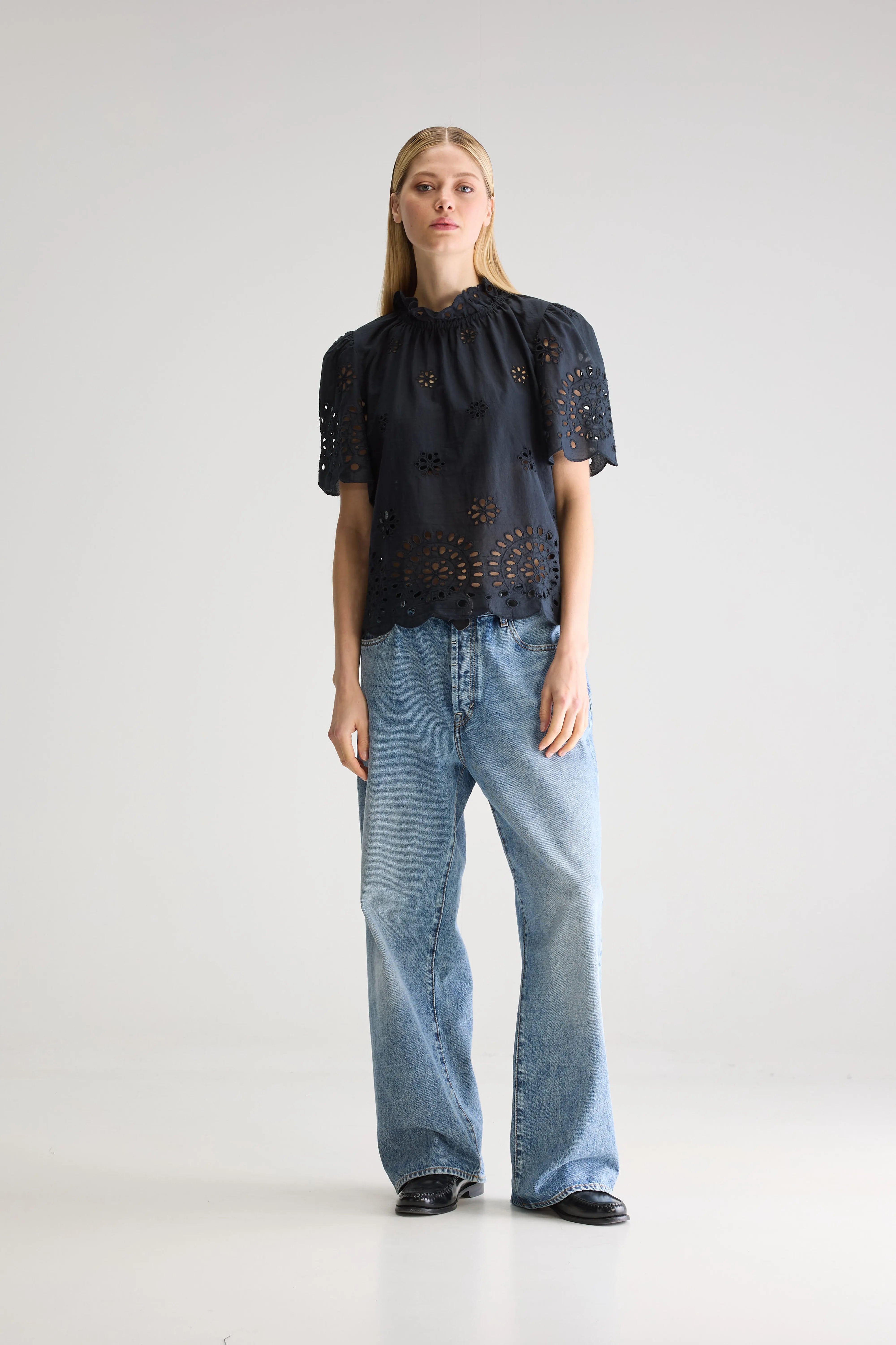 Darlene short-sleeve blouse (251 / W / BLACK BEAUTY)