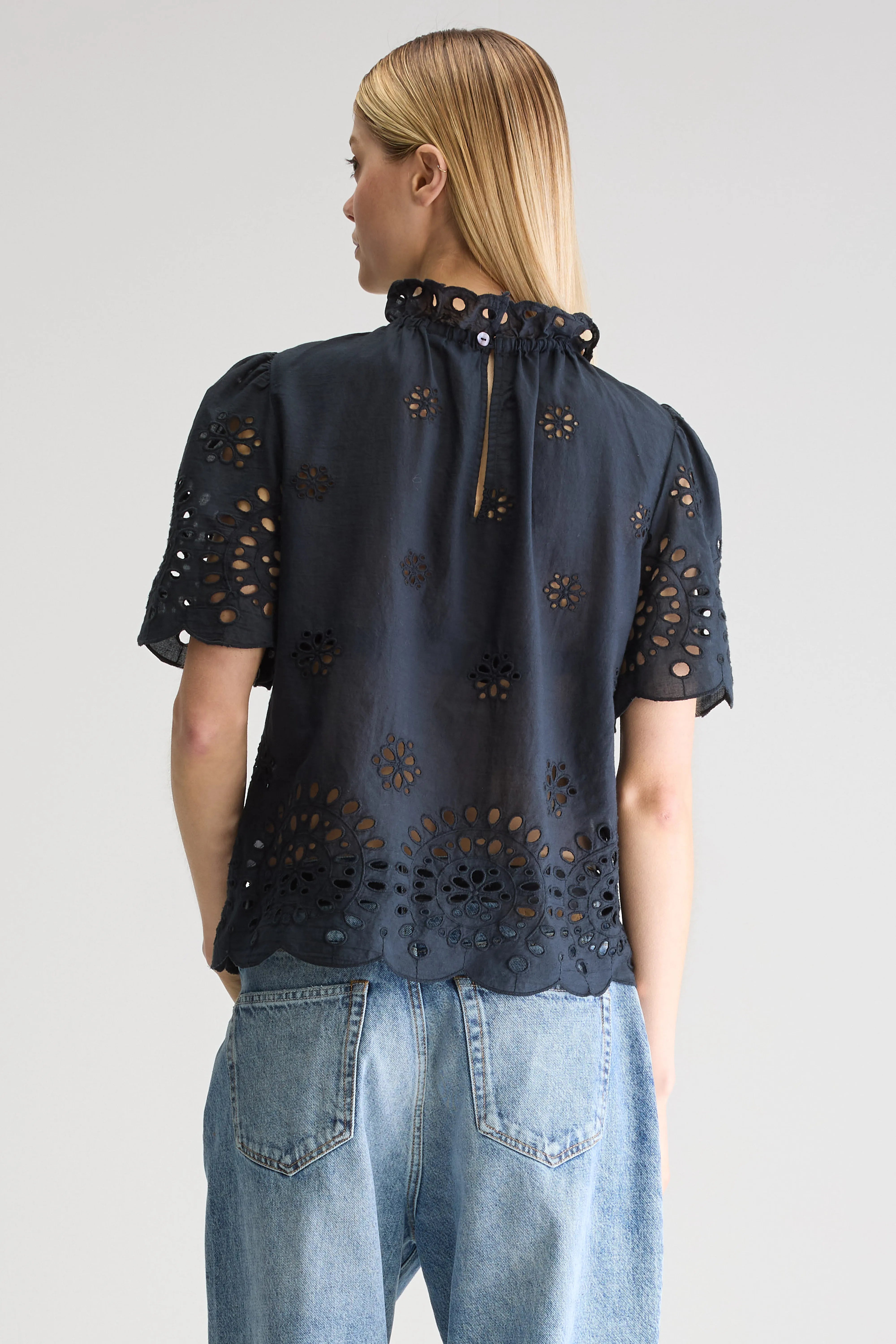 Darlene Blouse Met Korte Mouwen - Black beauty Voor Dames | Bellerose