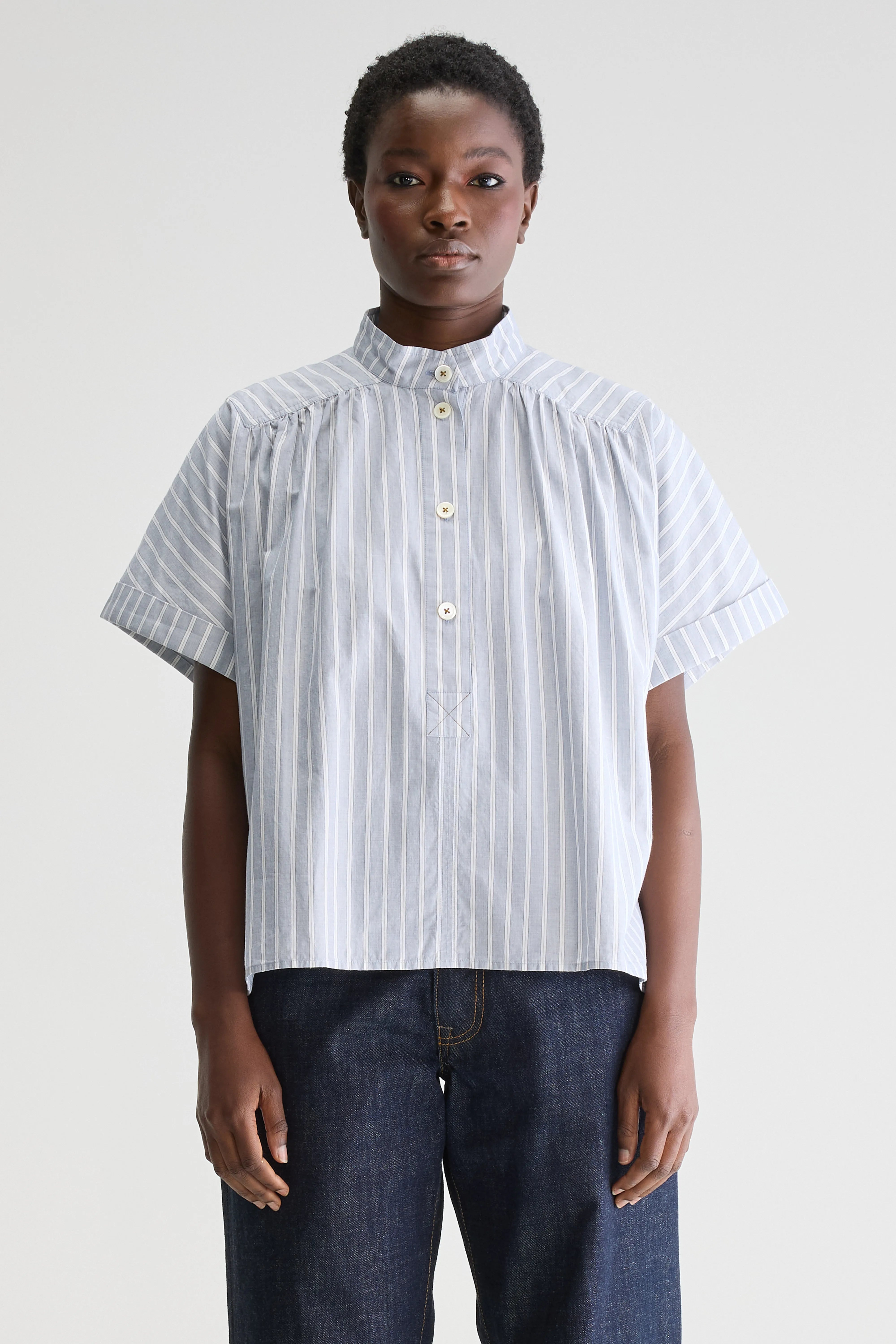 Blouse Manches Courtes Pear - Beton / Off white Pour Femme | Bellerose