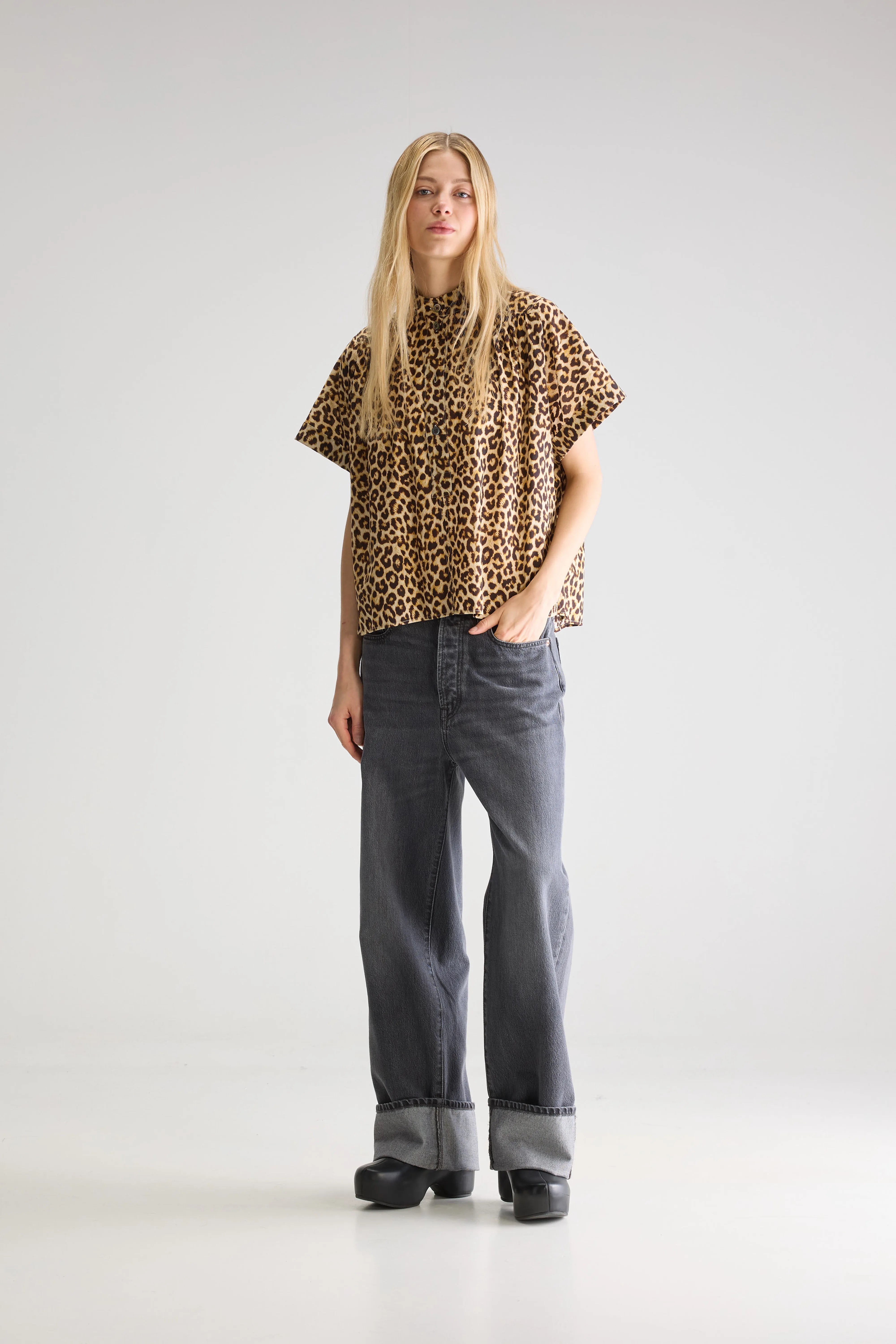 Pear Short-sleeve Blouse - Antique gold / Ivory / Mokka For Women | Bellerose