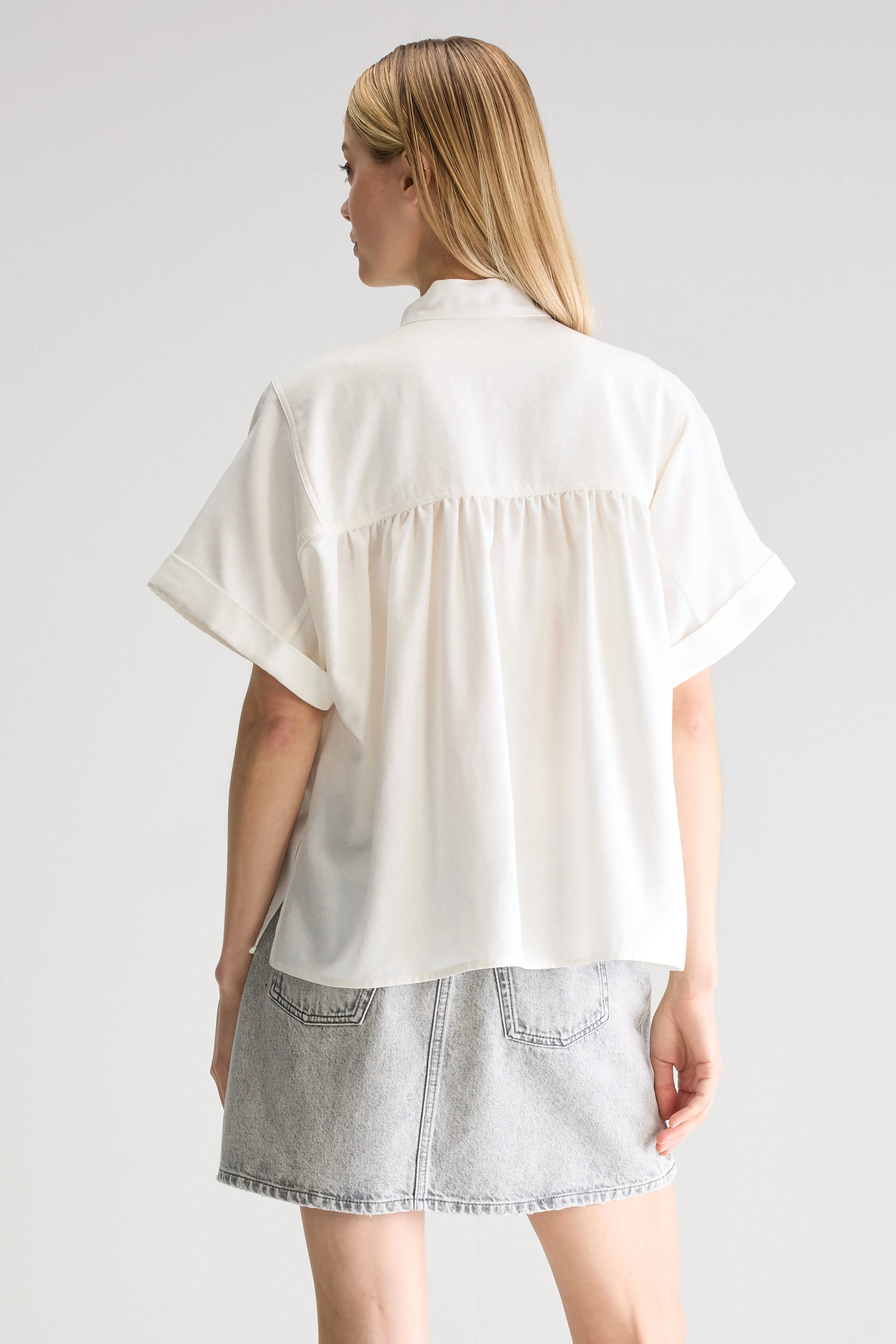 Pear blouse met korte mouwen (251 / W / WHITE)