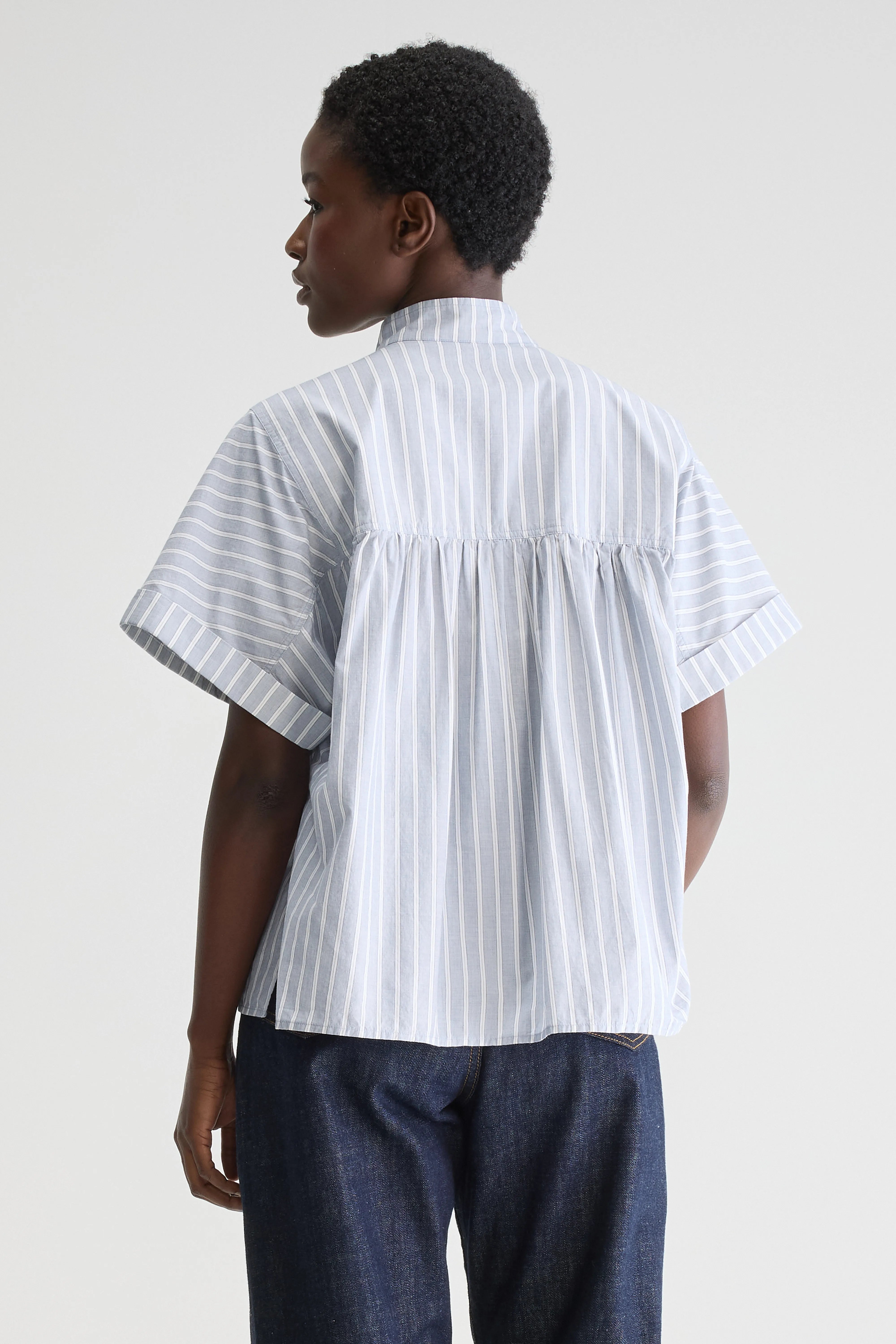 Pear blouse met korte mouwen (251 / W / STRIPE A)