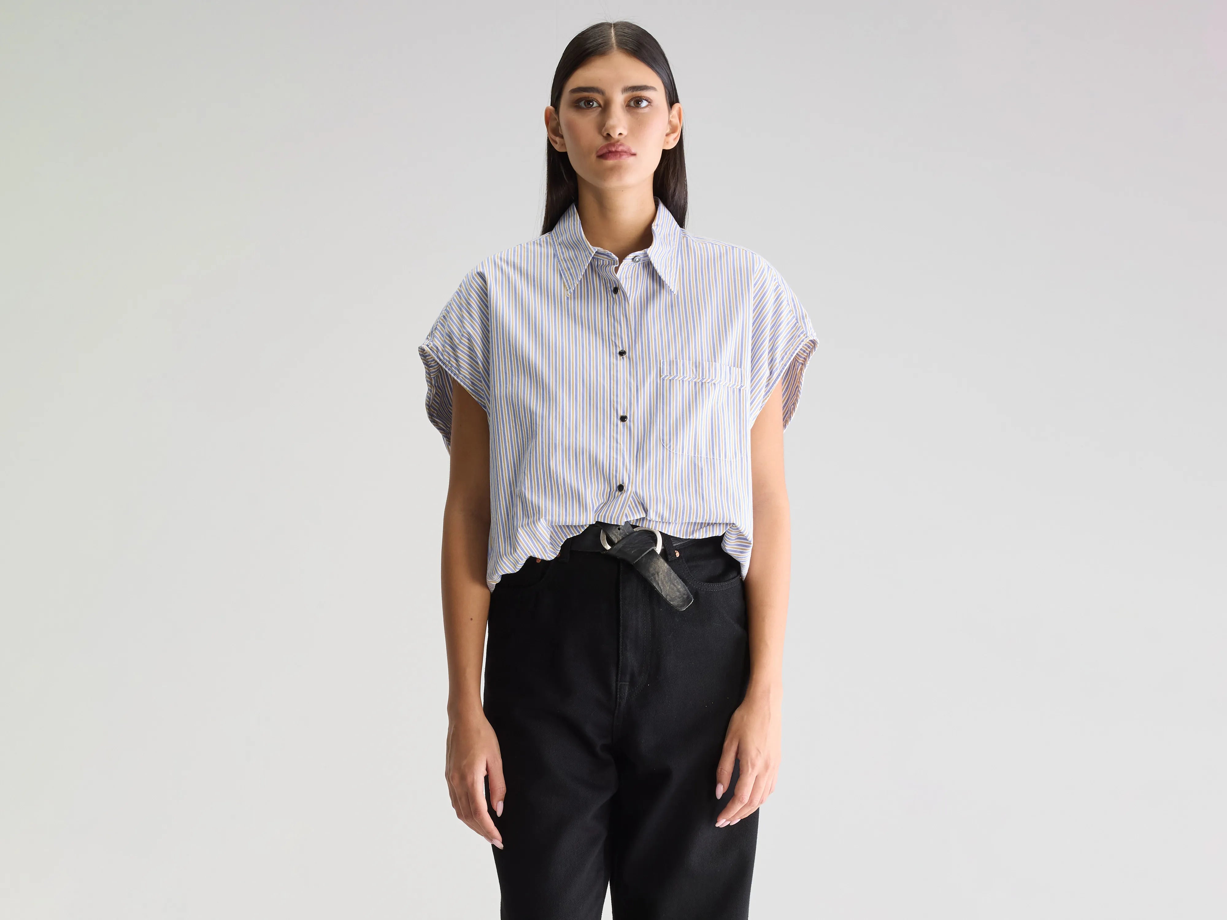 Chemise cropped Greg (251 / W / STRIPE Q)