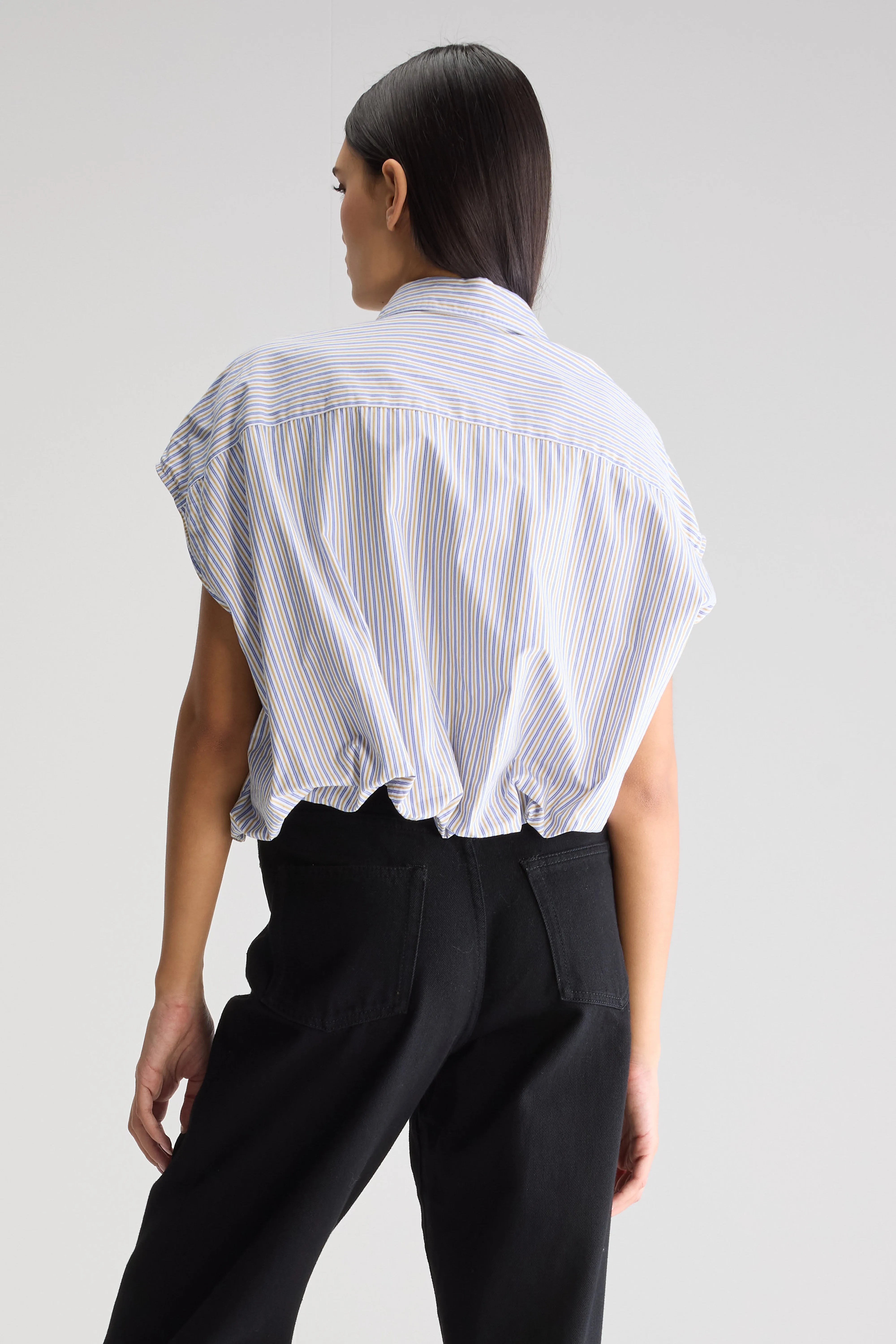Chemise Cropped Greg - Antique gold / Iris bloom Pour Femme | Bellerose