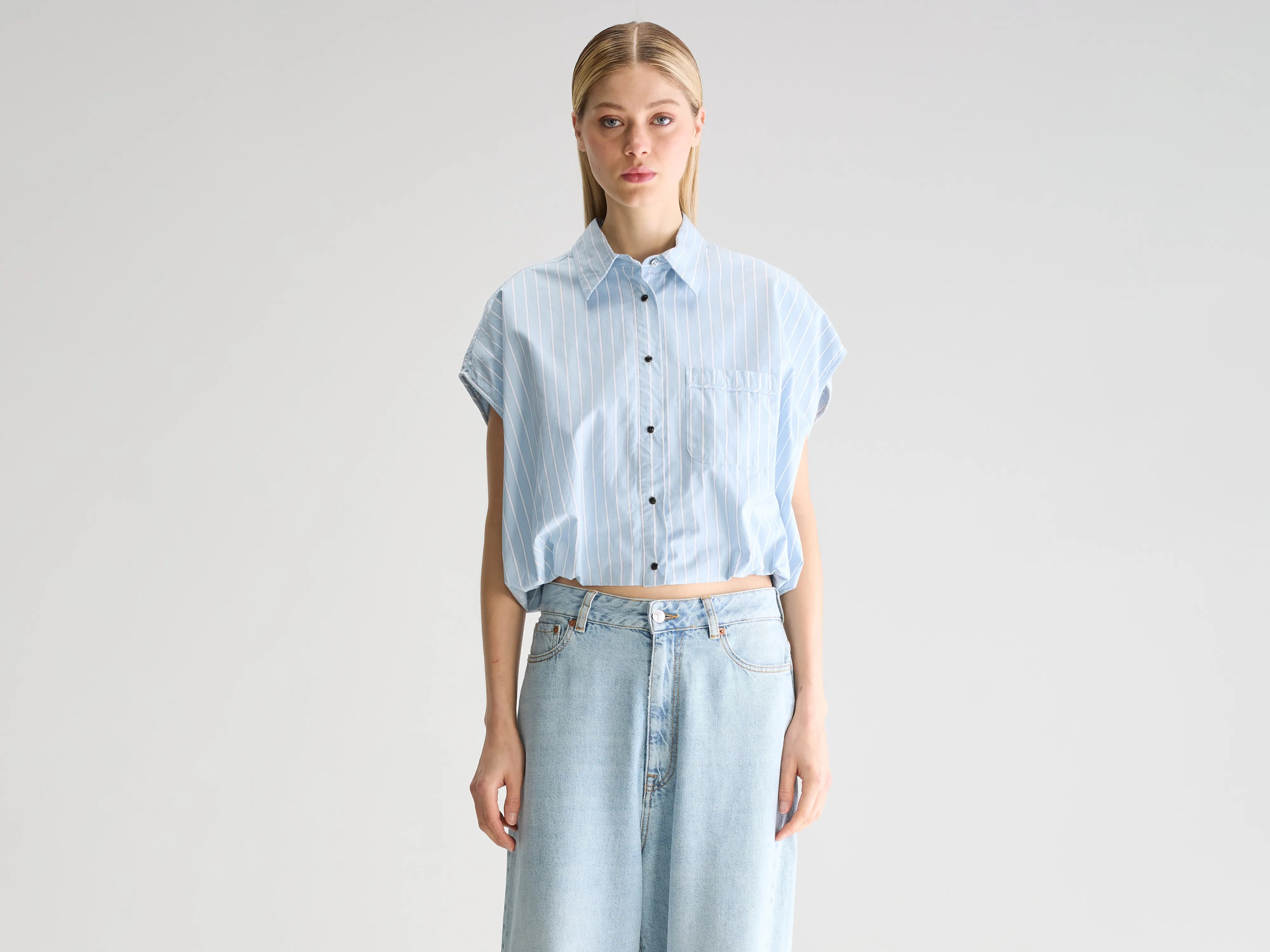 Greg cropped hemd (251 / W / STRIPE R)