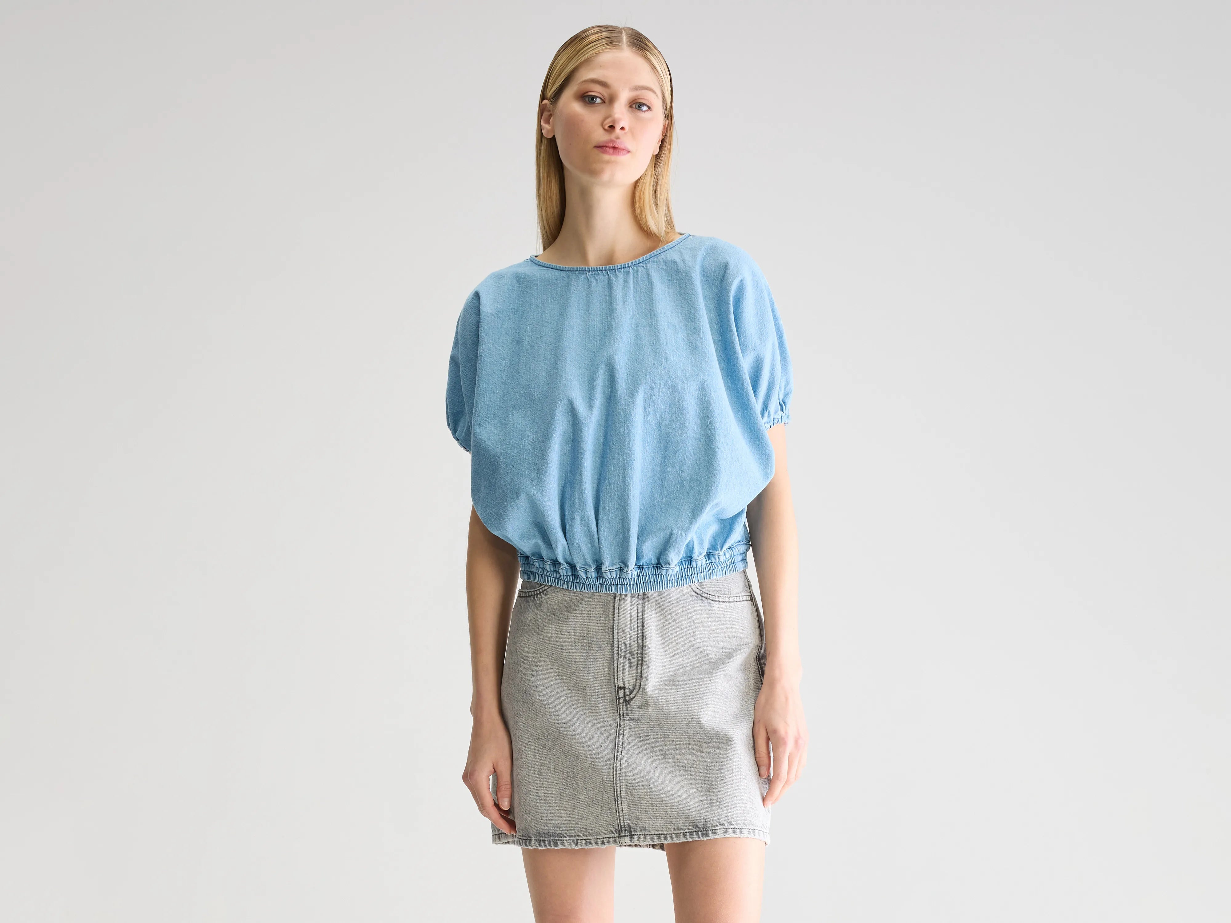 Blouse en denim Wilma (251 / W / LT BLUE BLEACH)