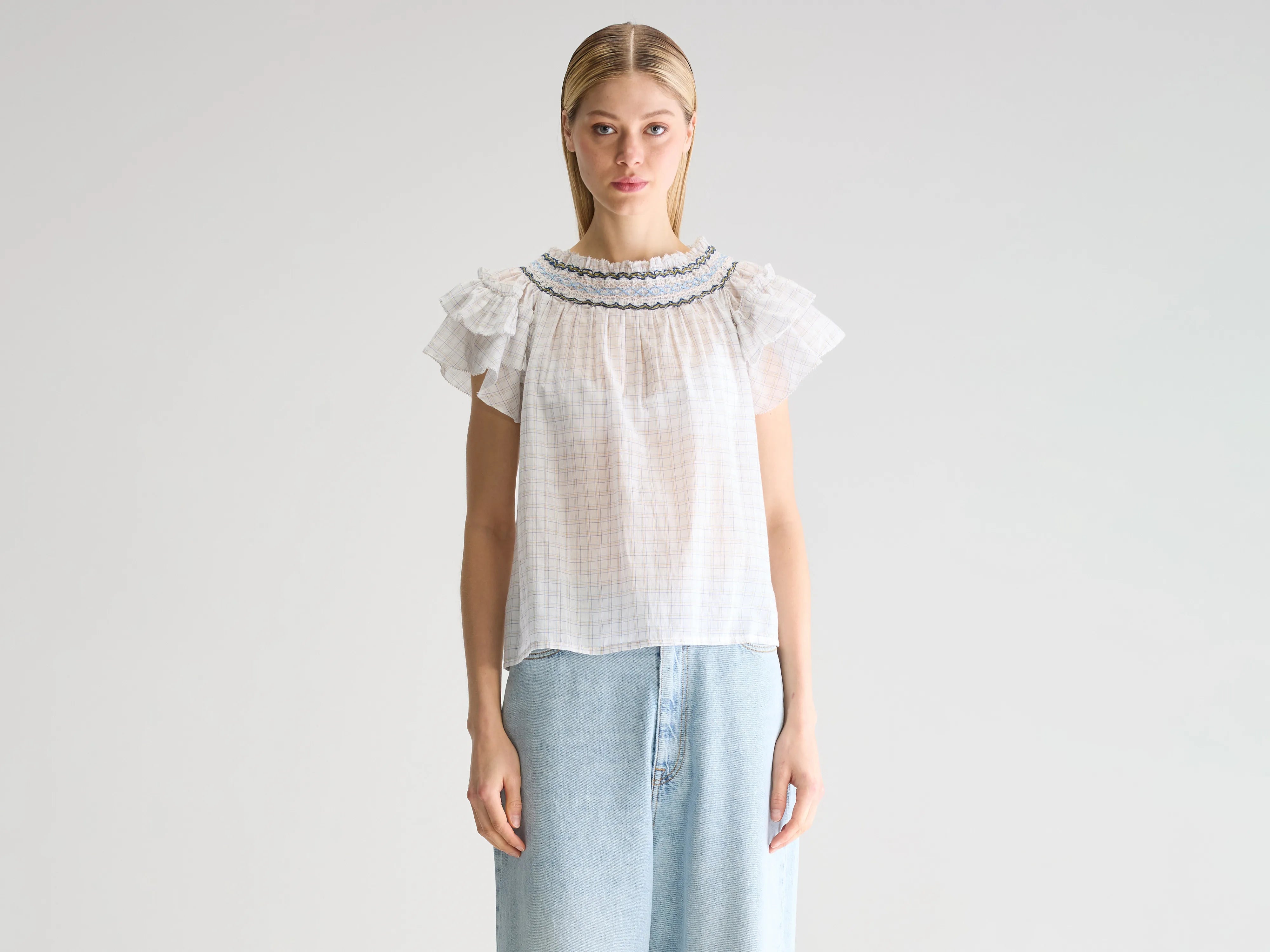 Cathy geruite blouse (251 / W / CHECK B)