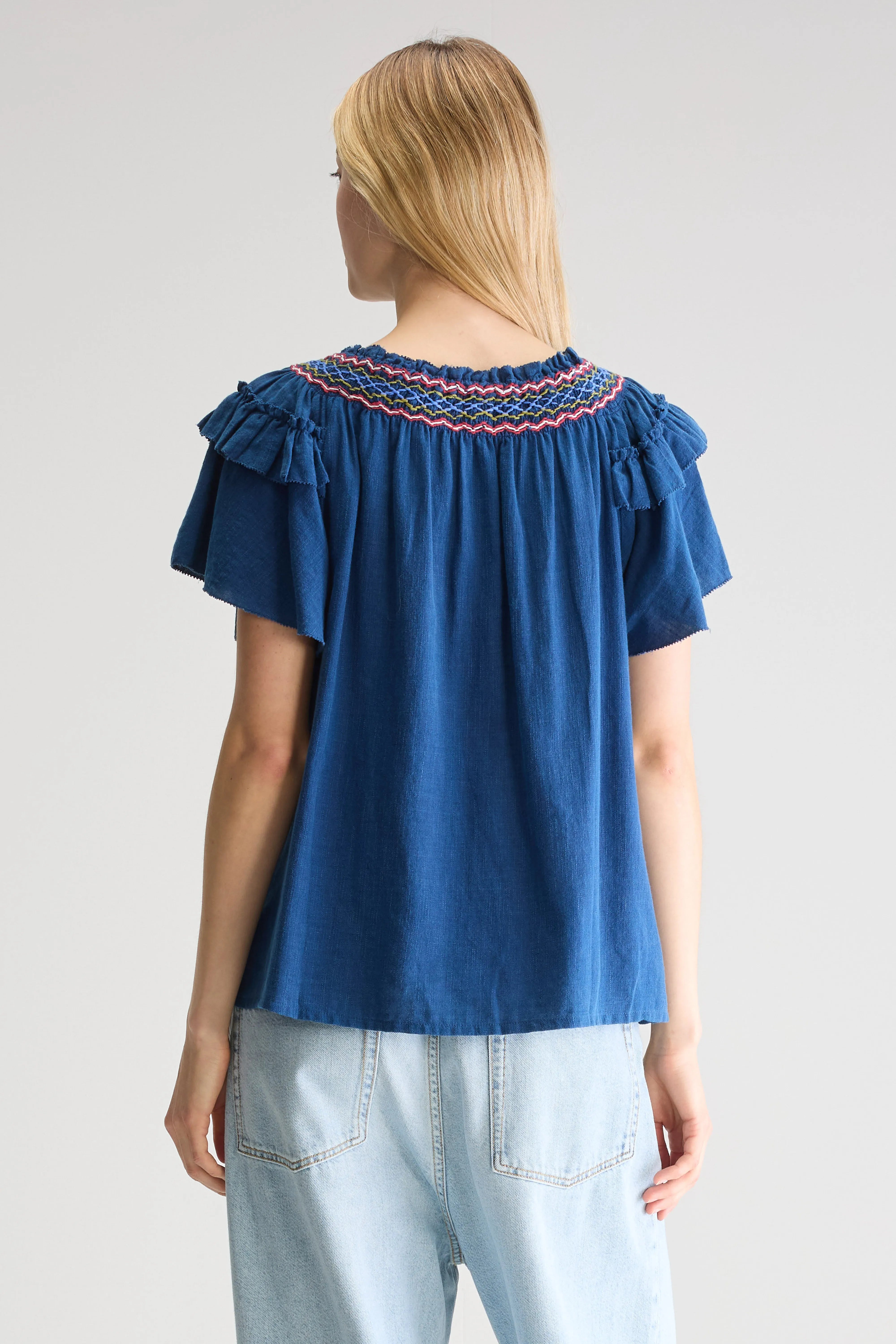 Cathy Regular Blouse - Indigo For Women | Bellerose