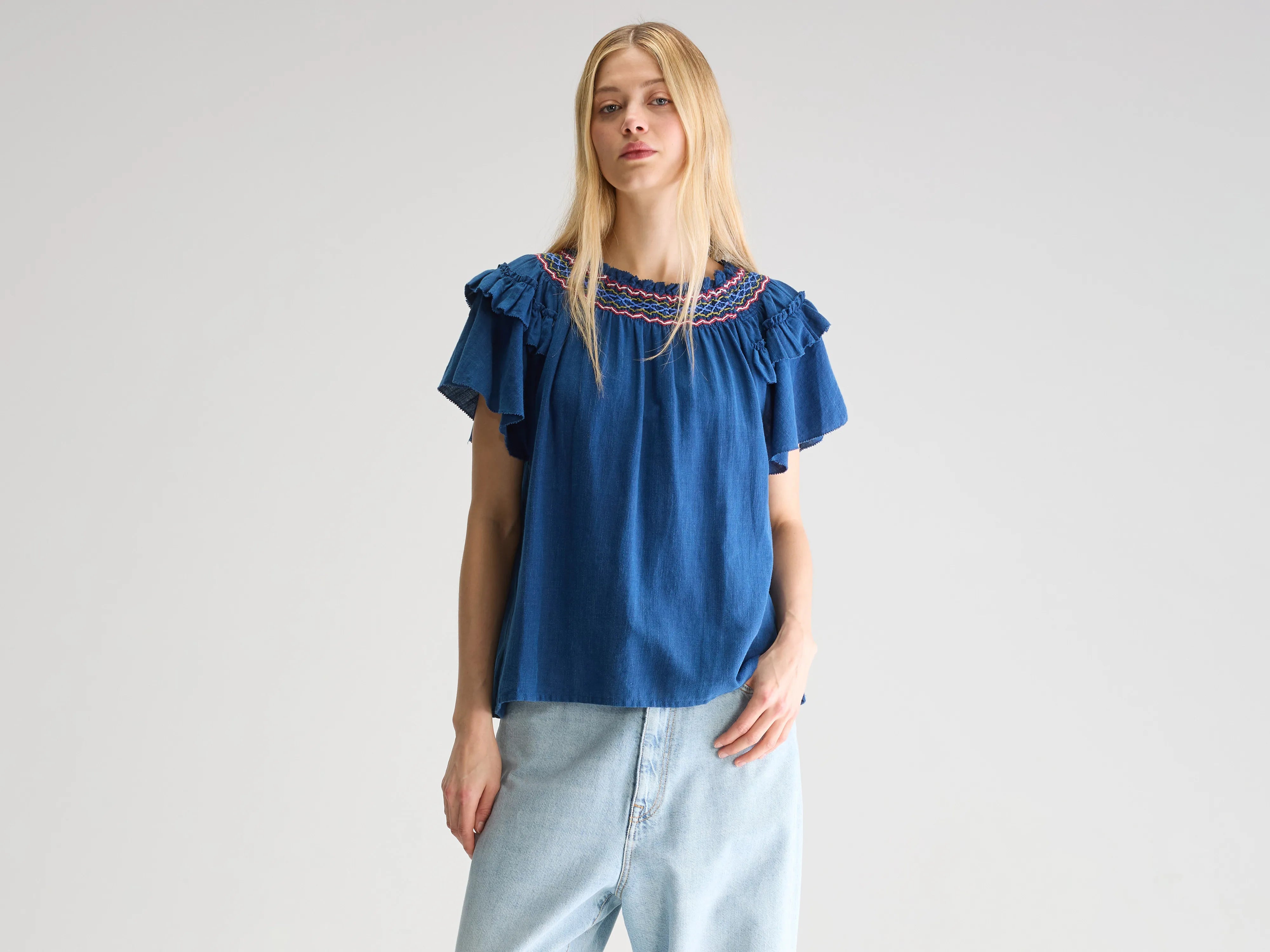 Cathy regular blouse (251 / W / INDIGO)