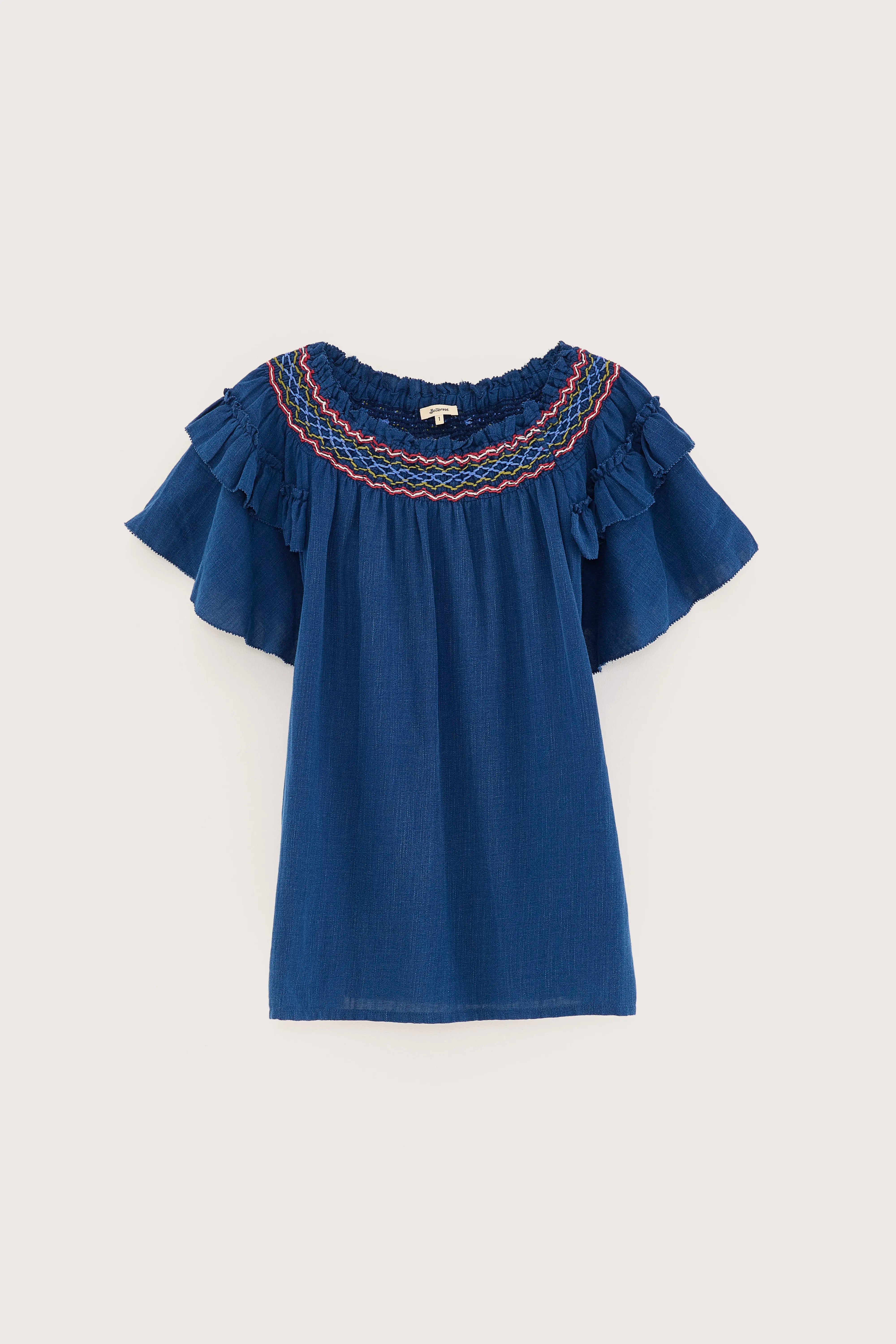 Cathy klassieke blouse (251 / W / INDIGO)