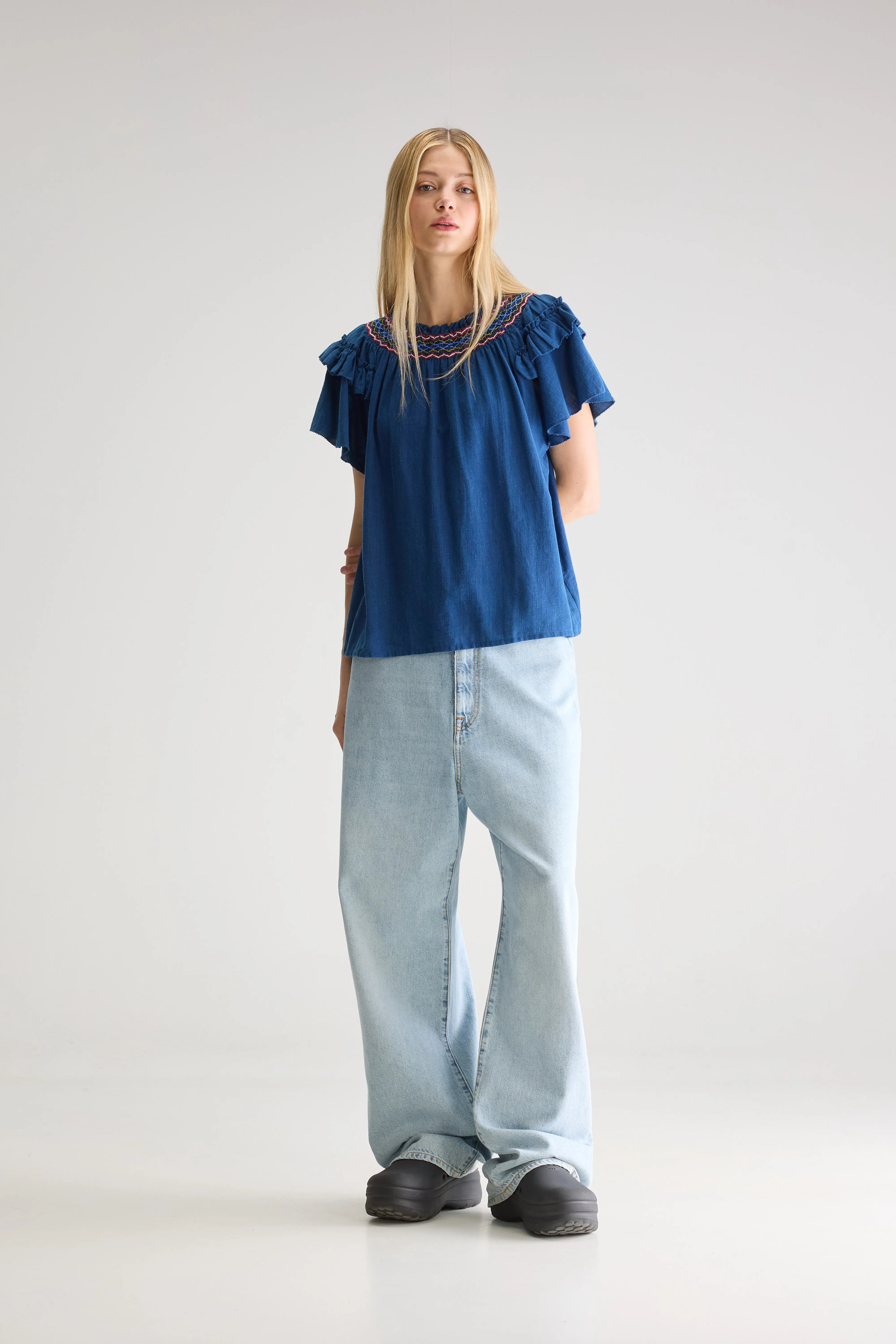 Cathy Regular Blouse - Indigo For Women | Bellerose