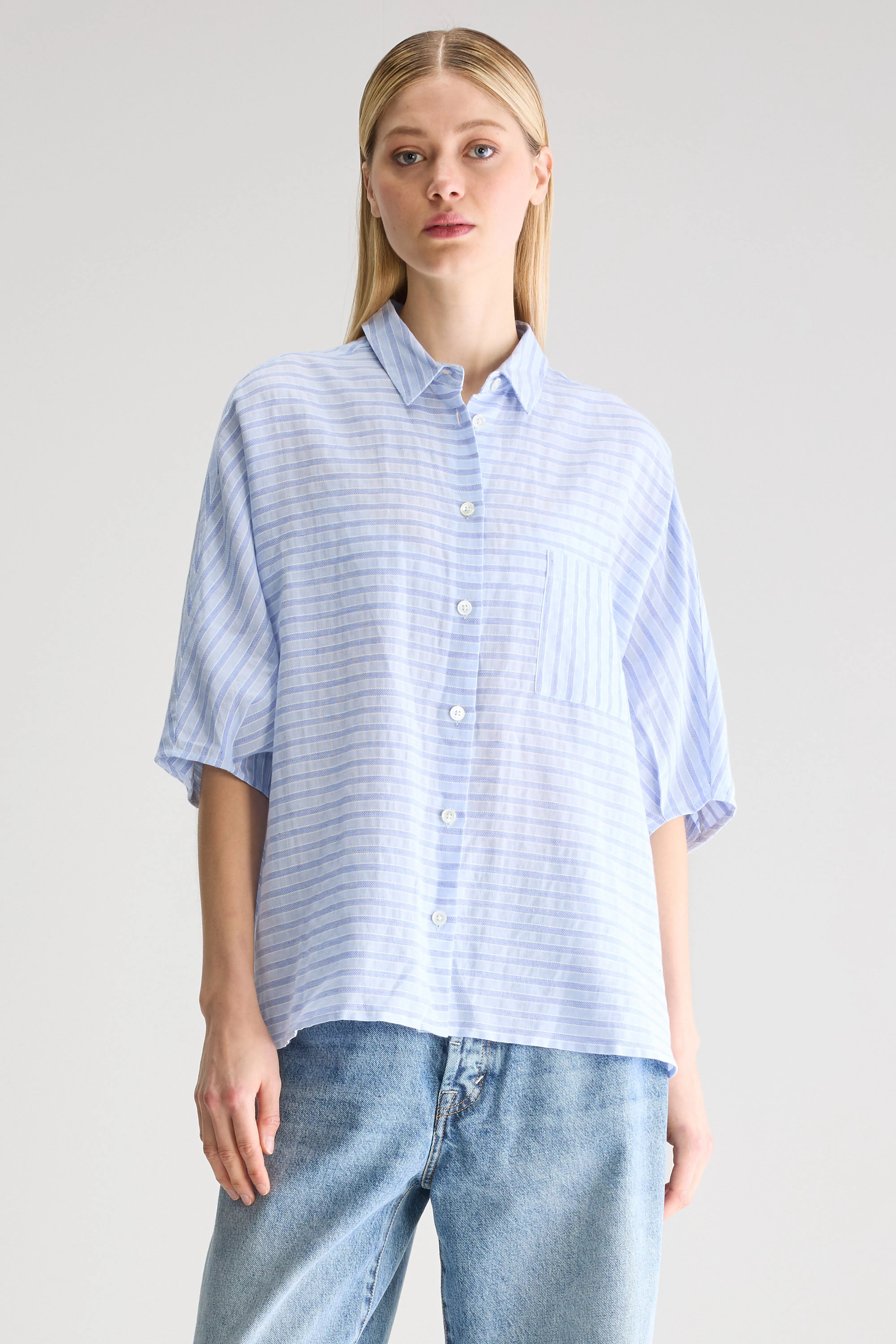Blouse Rayée Jessie - Iris bloom / Sky Pour Femme | Bellerose