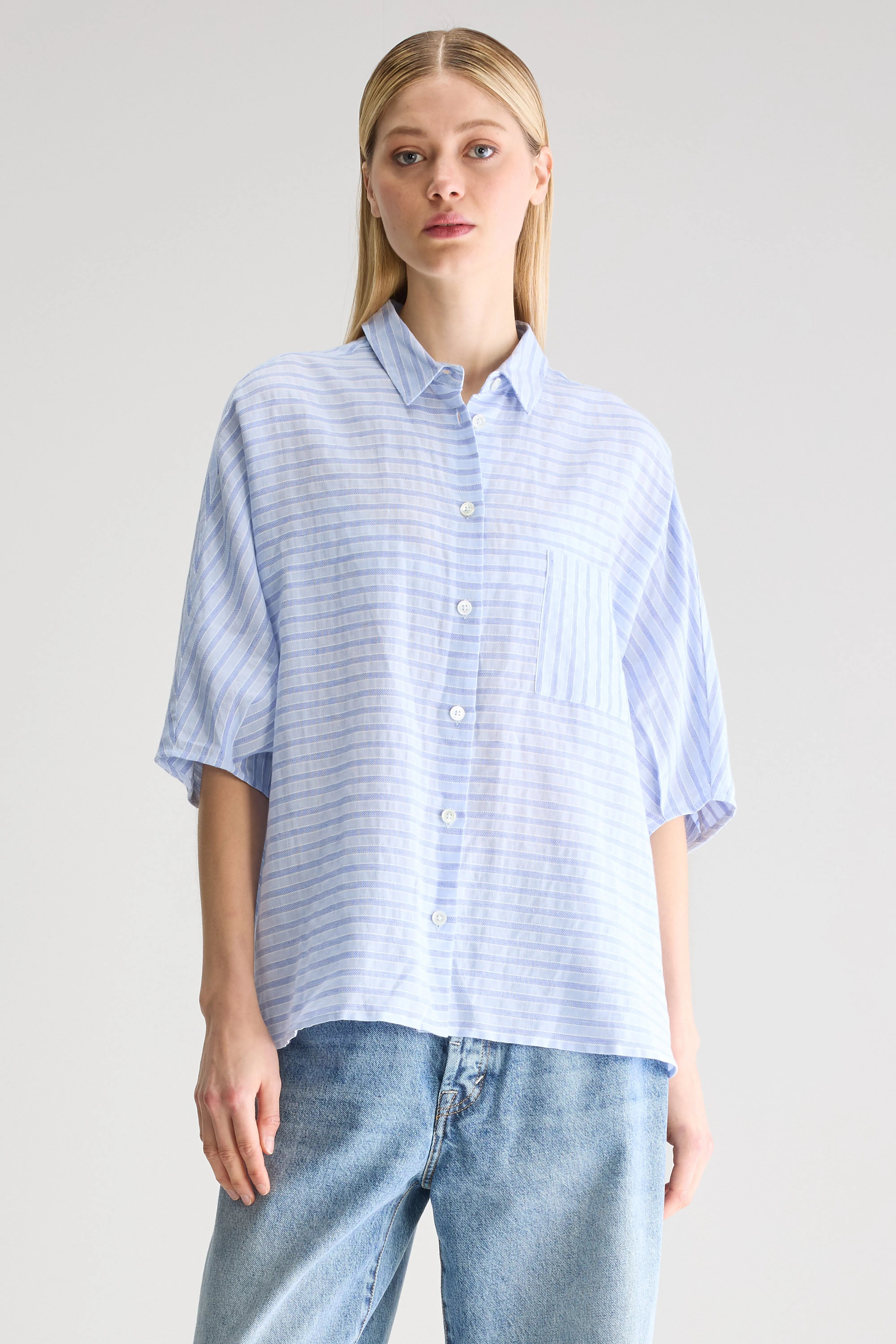 Jessie Striped Blouse - Iris bloom / Sky For Women | Bellerose