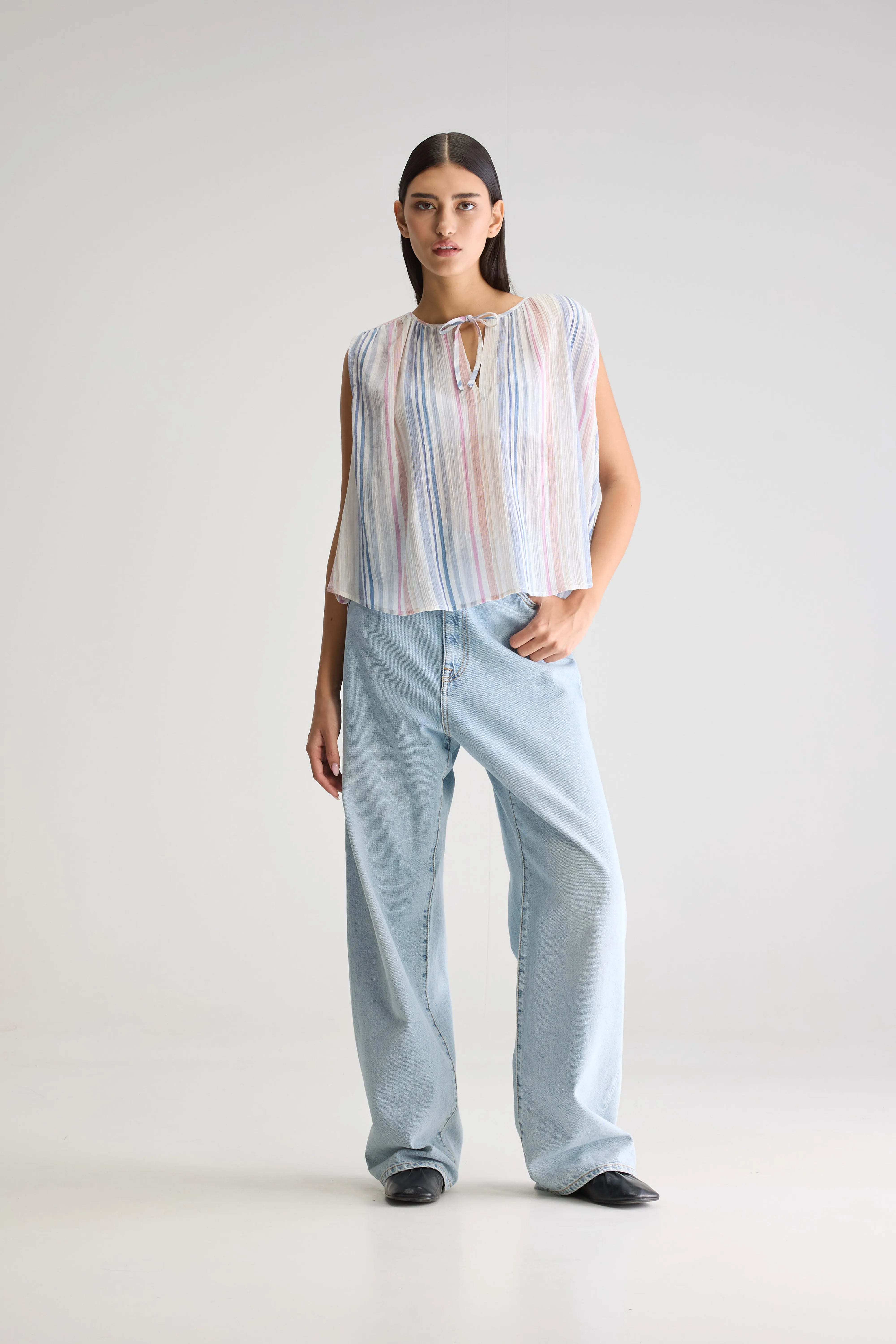 Blouse Sans Manches Halison - Multicolor / White Pour Femme | Bellerose