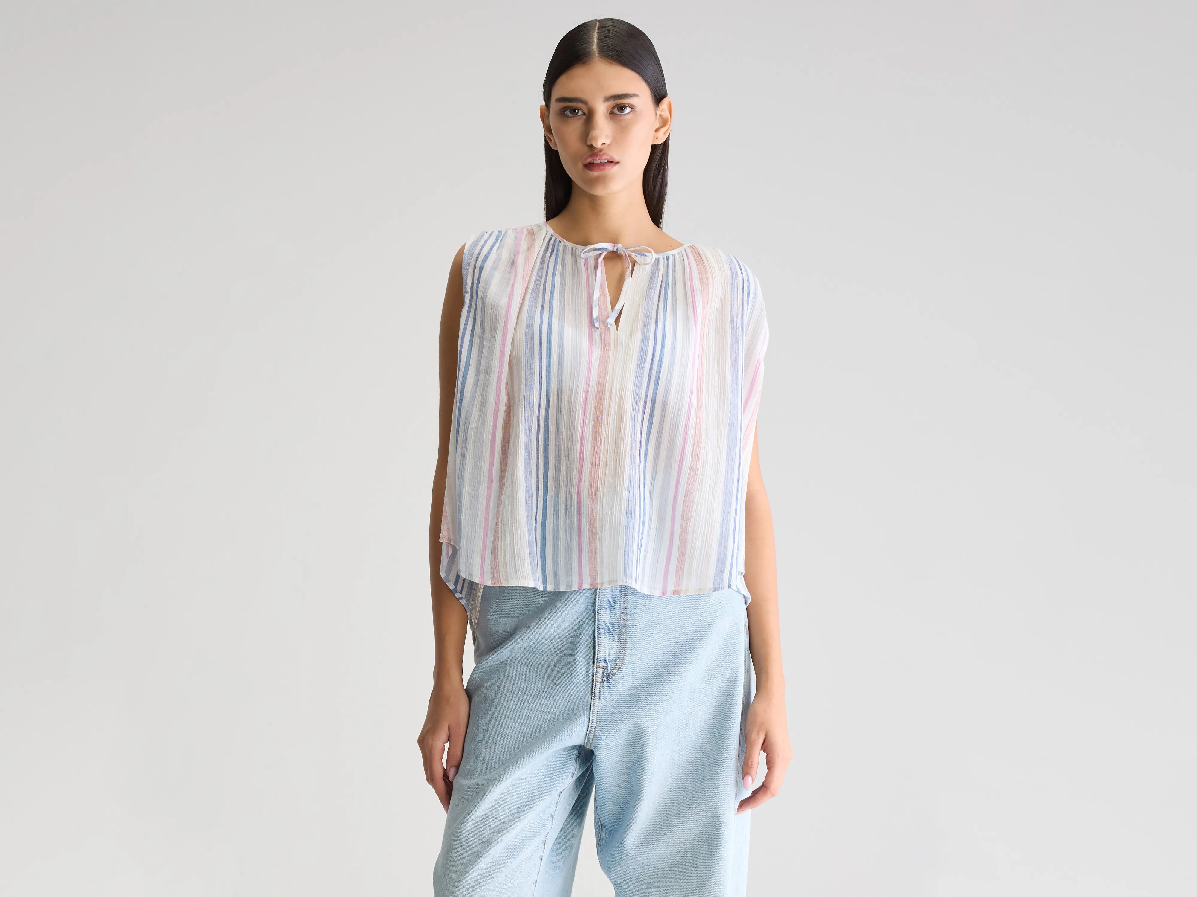 Halison sleeveless blouse (251 / W / STRIPE B)