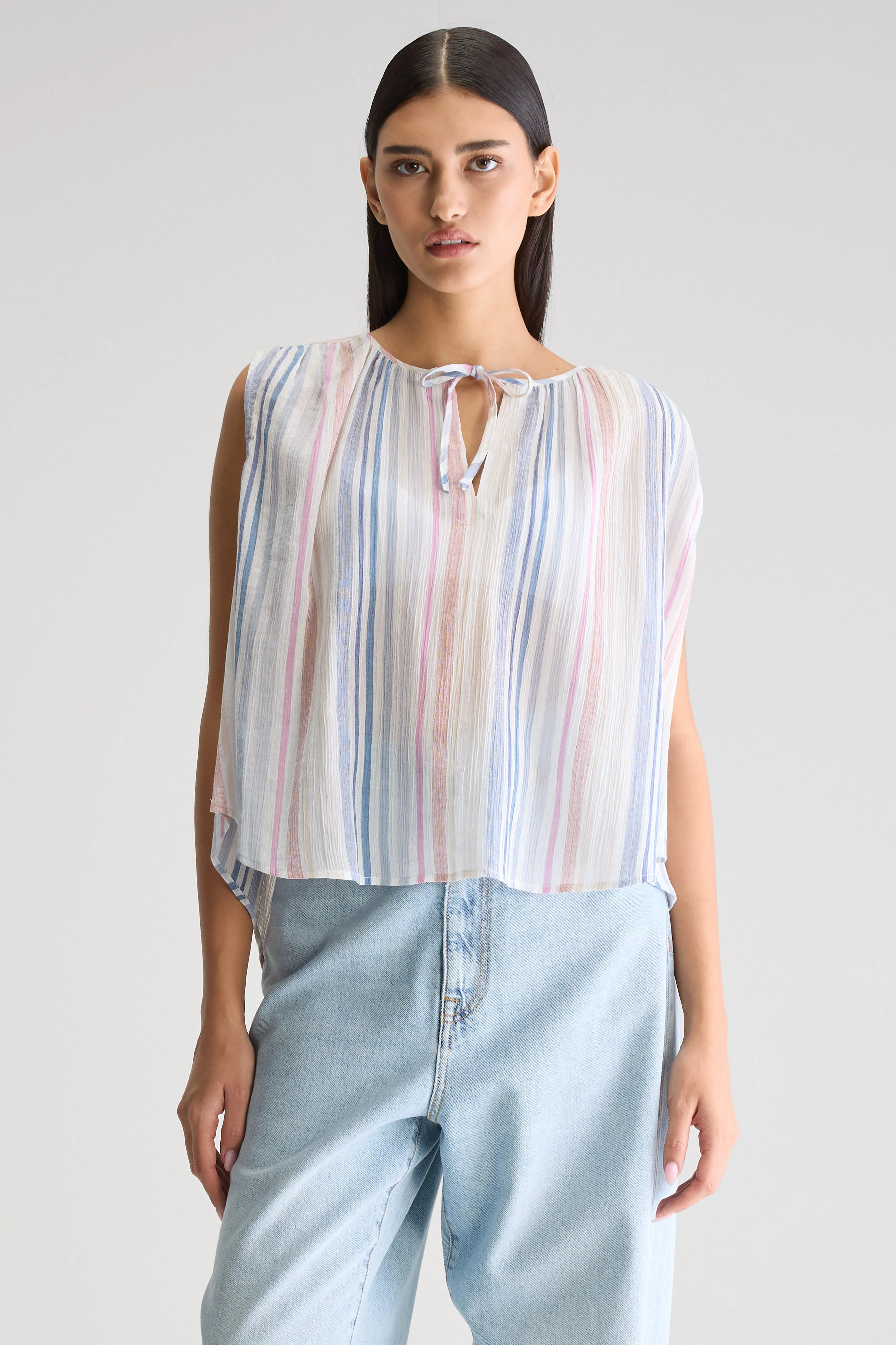 Halison Sleeveless Blouse - Multicolor / White For Women | Bellerose