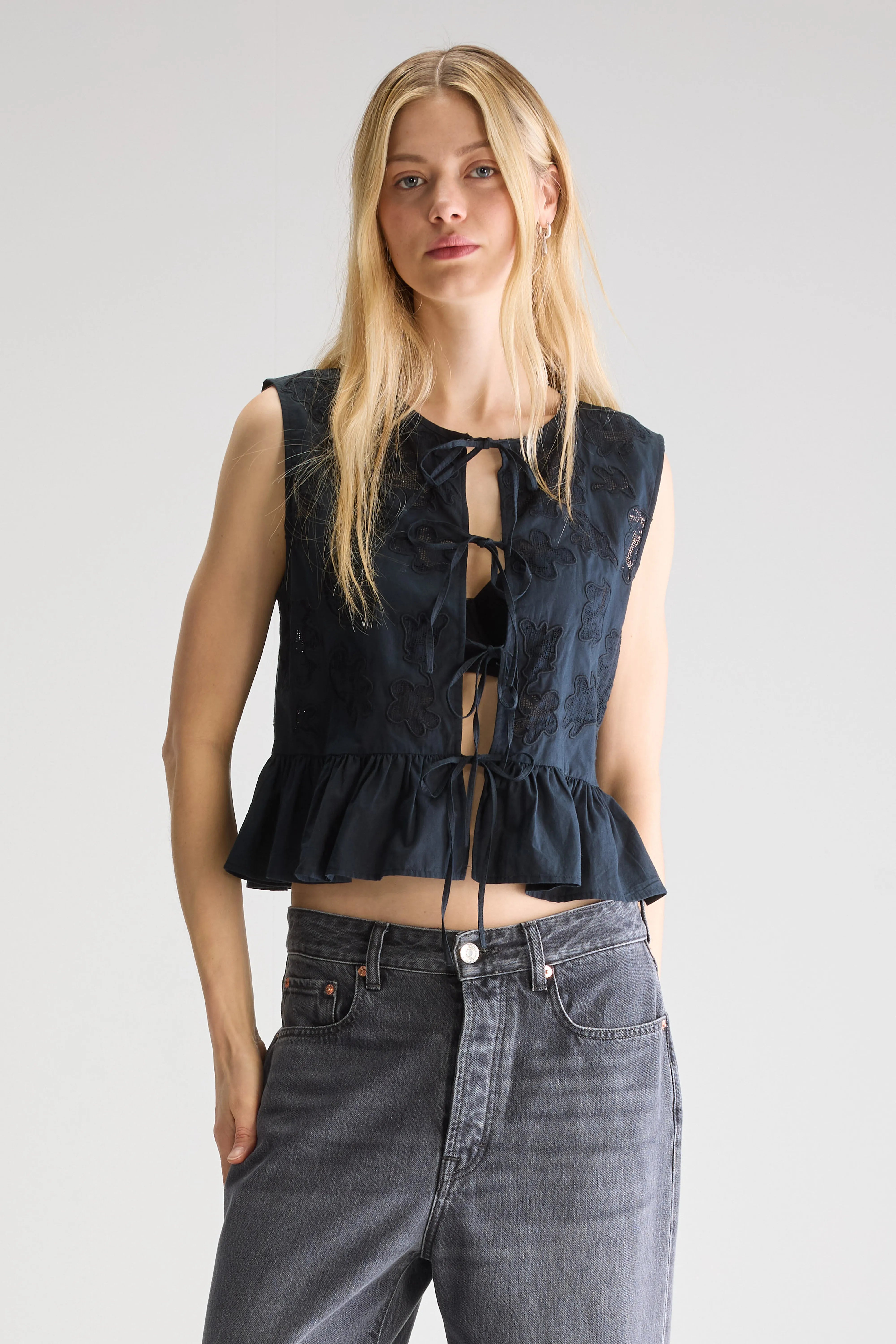 Blouse Brodée Dotty - Black beauty Pour Femme | Bellerose