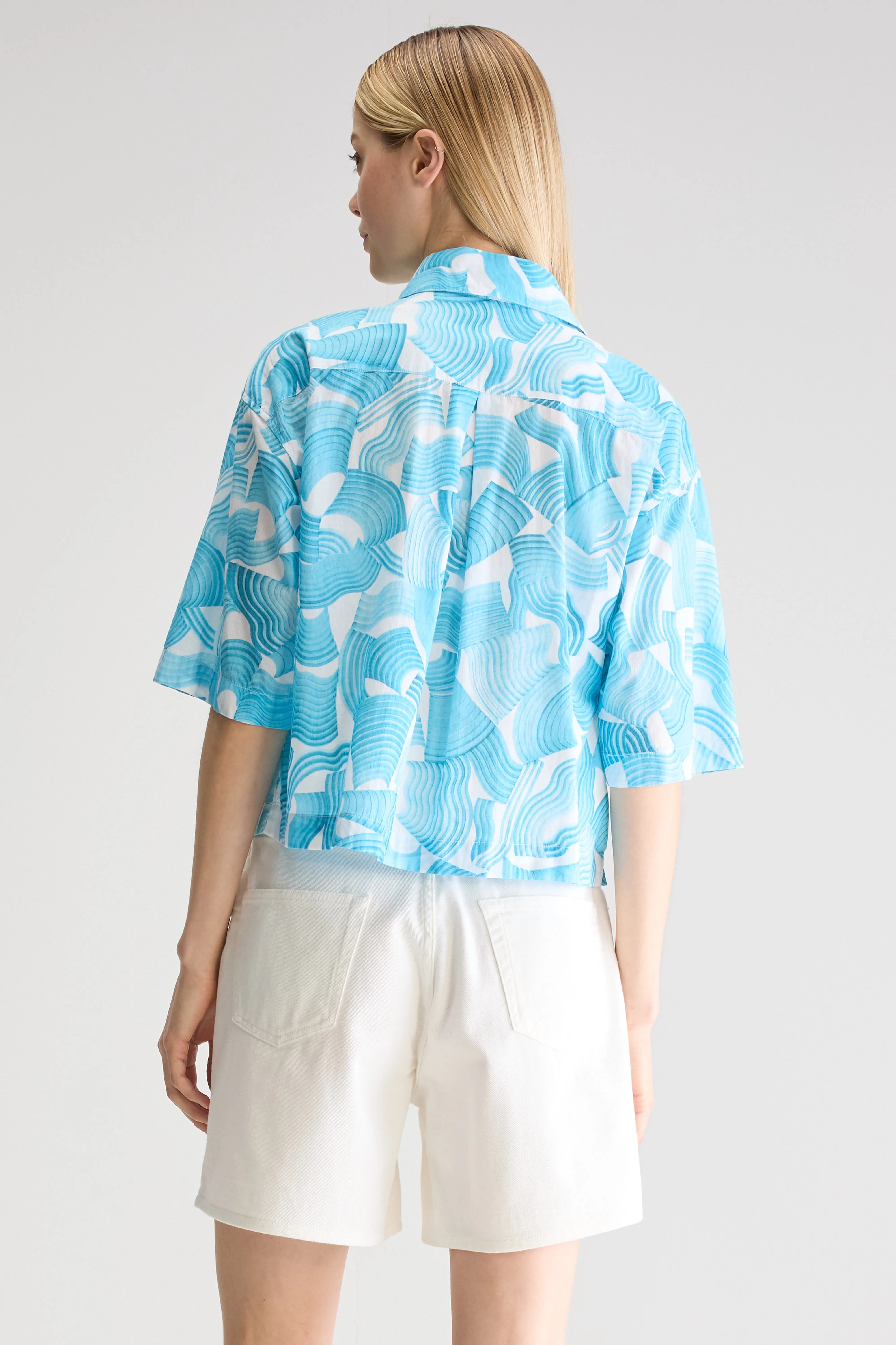 Franky Short-sleeve Shirt - Stone blue / White For Women | Bellerose