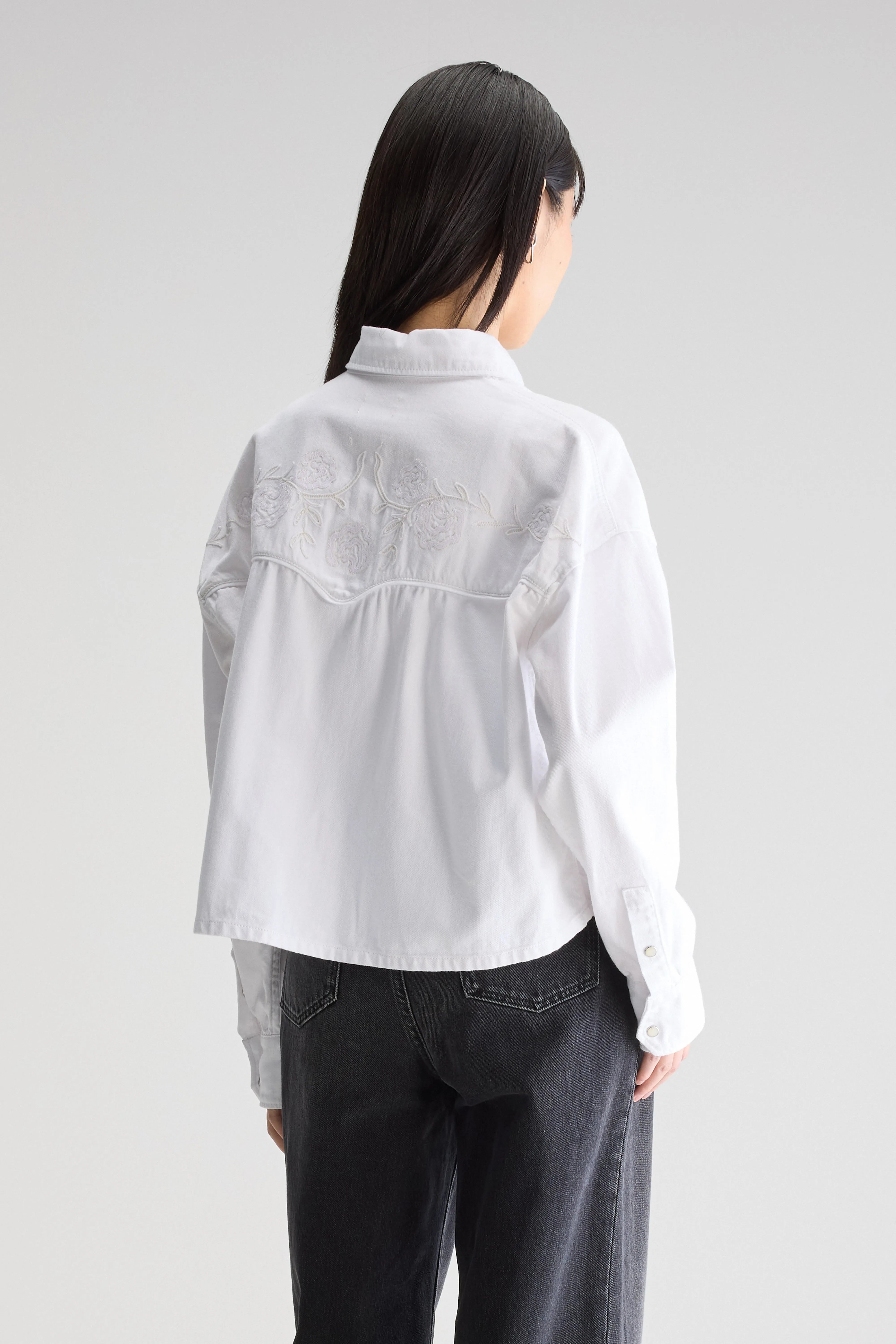 Chemise Courte En Denim Polaris - White Pour Femme | Bellerose