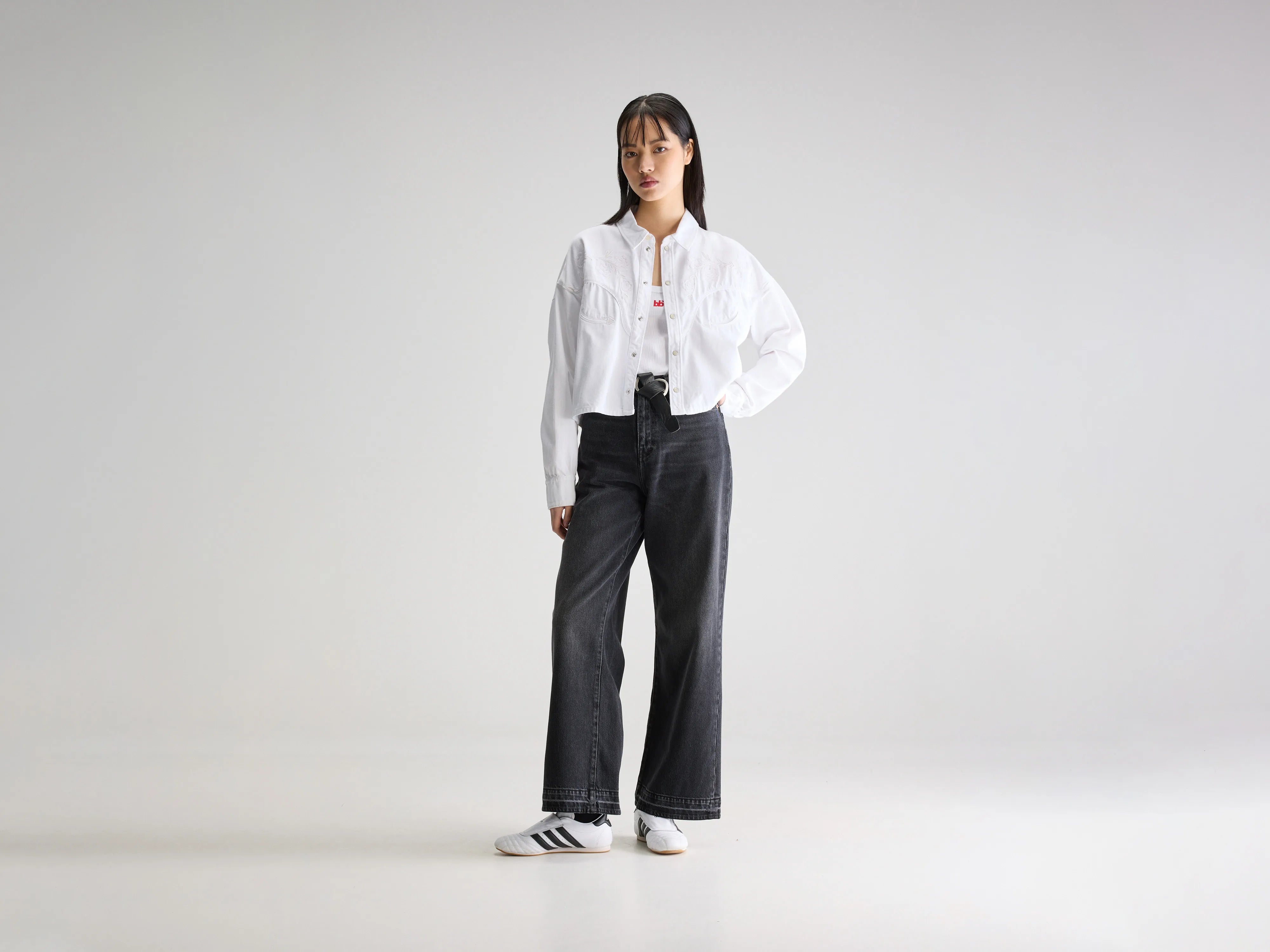 Polaris cropped denim hemd (251 / W / WHITE)