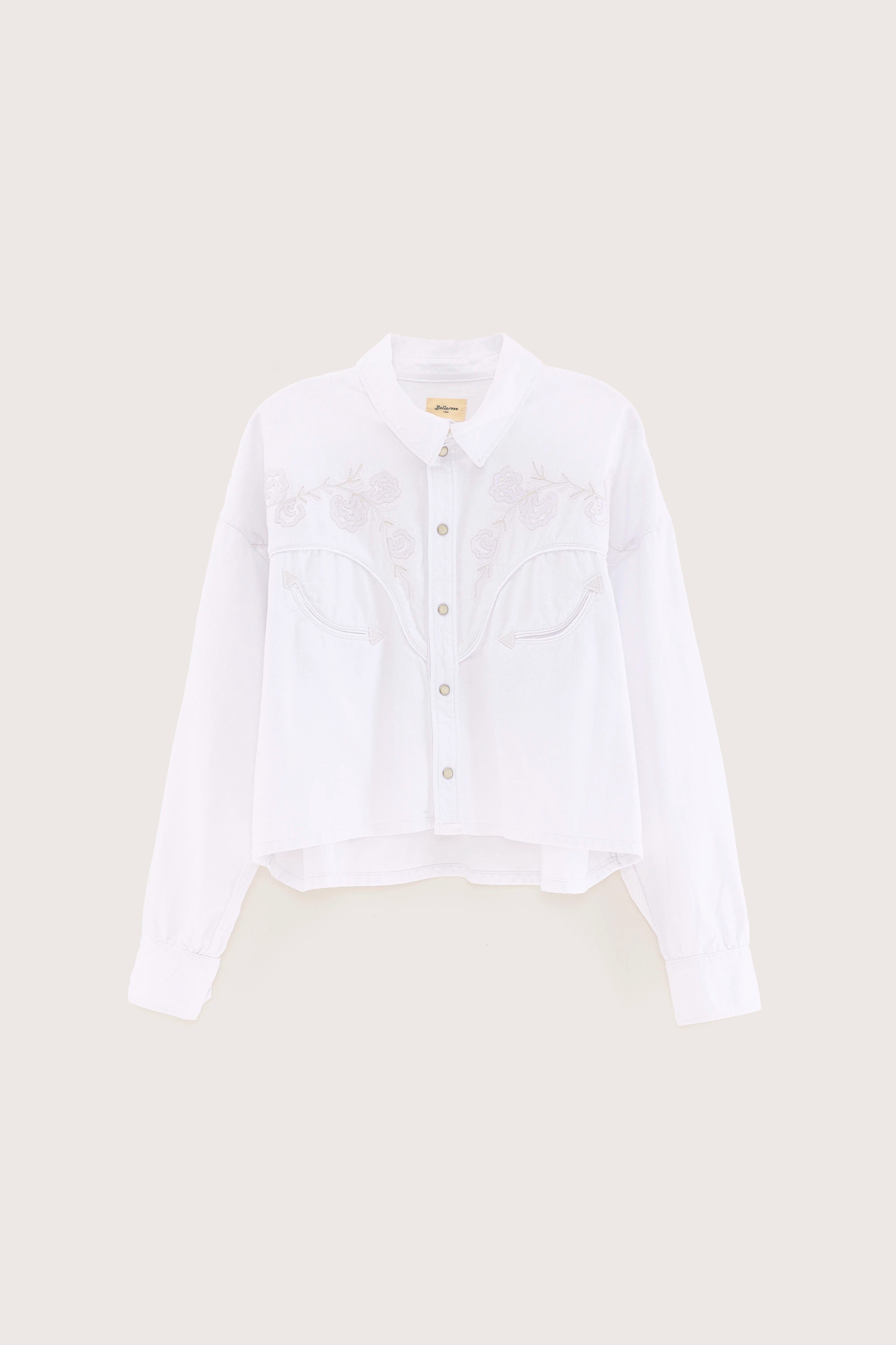 Polaris cropped denim shirt (251 / W / WHITE)