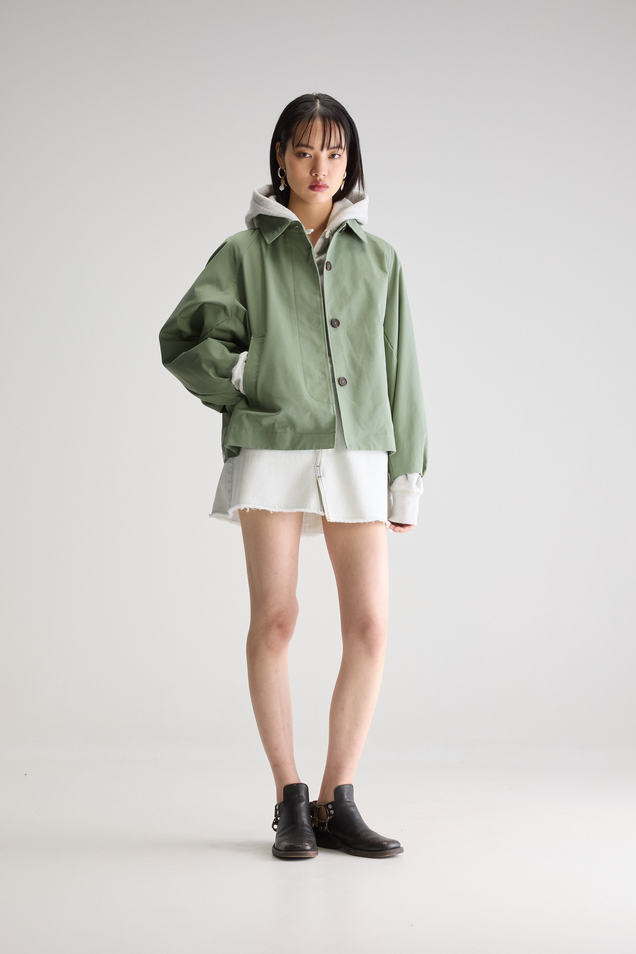 Jodie Trench Jacket - Eucalyptus For Women | Bellerose