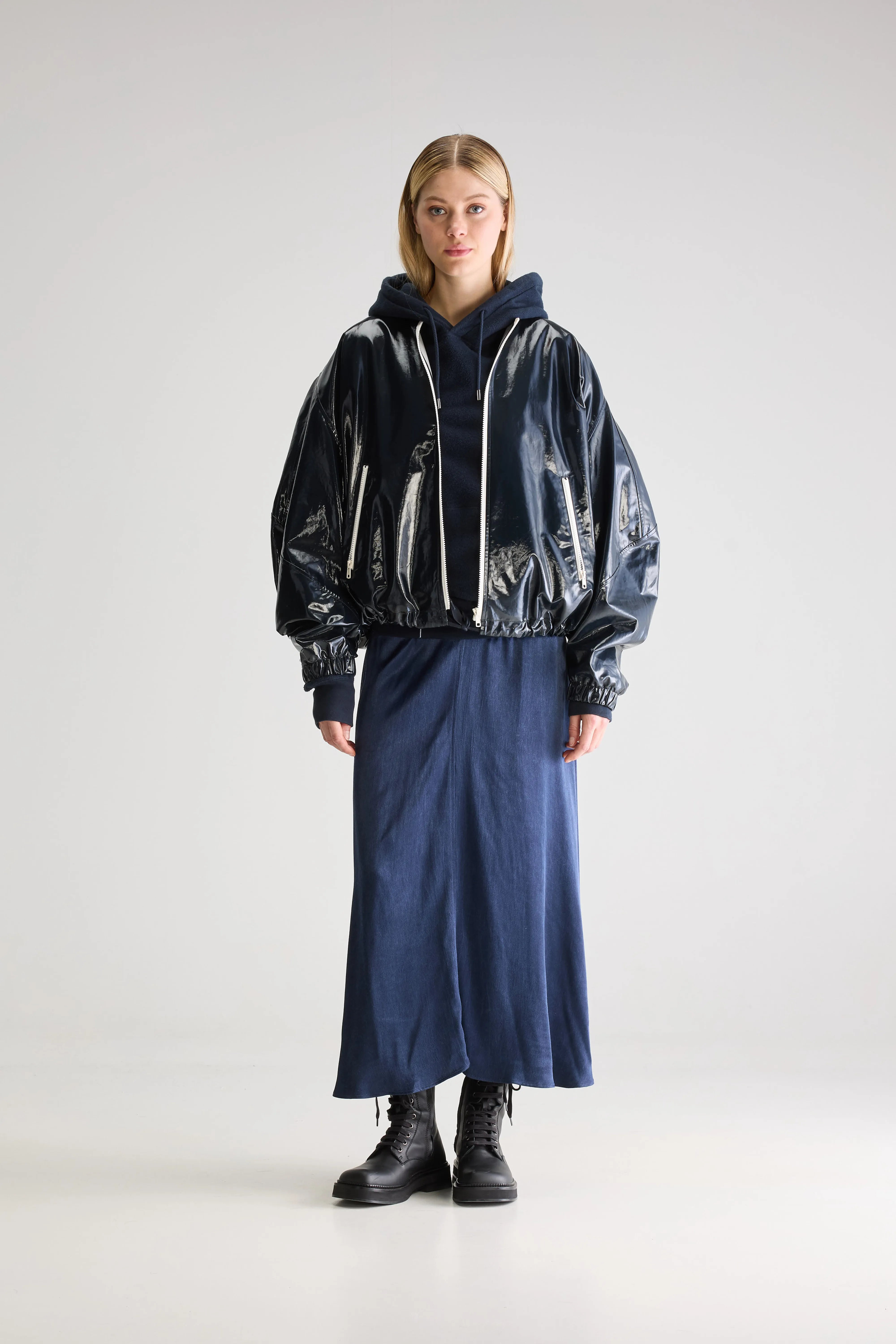 Helsink Glossy Jacket - Navy For Women | Bellerose