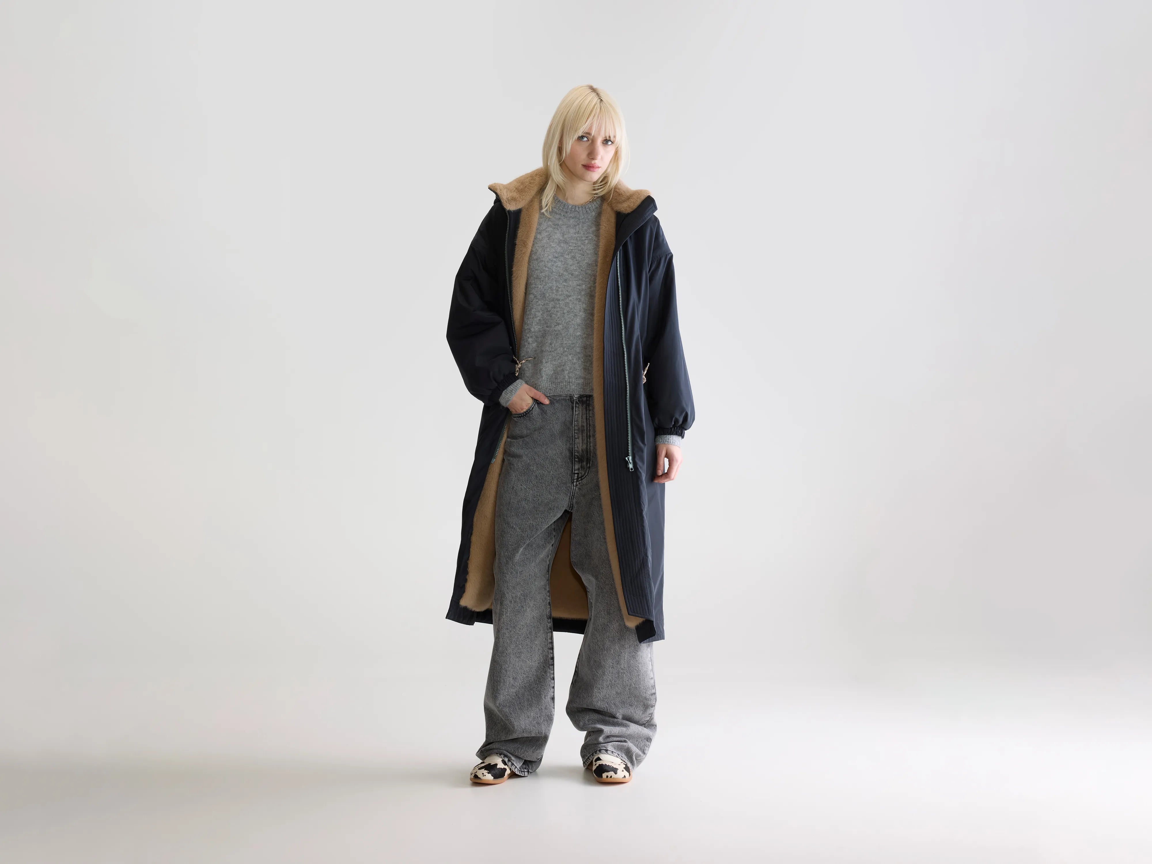 Hosfo hooded coat (252 / W / NAVY)