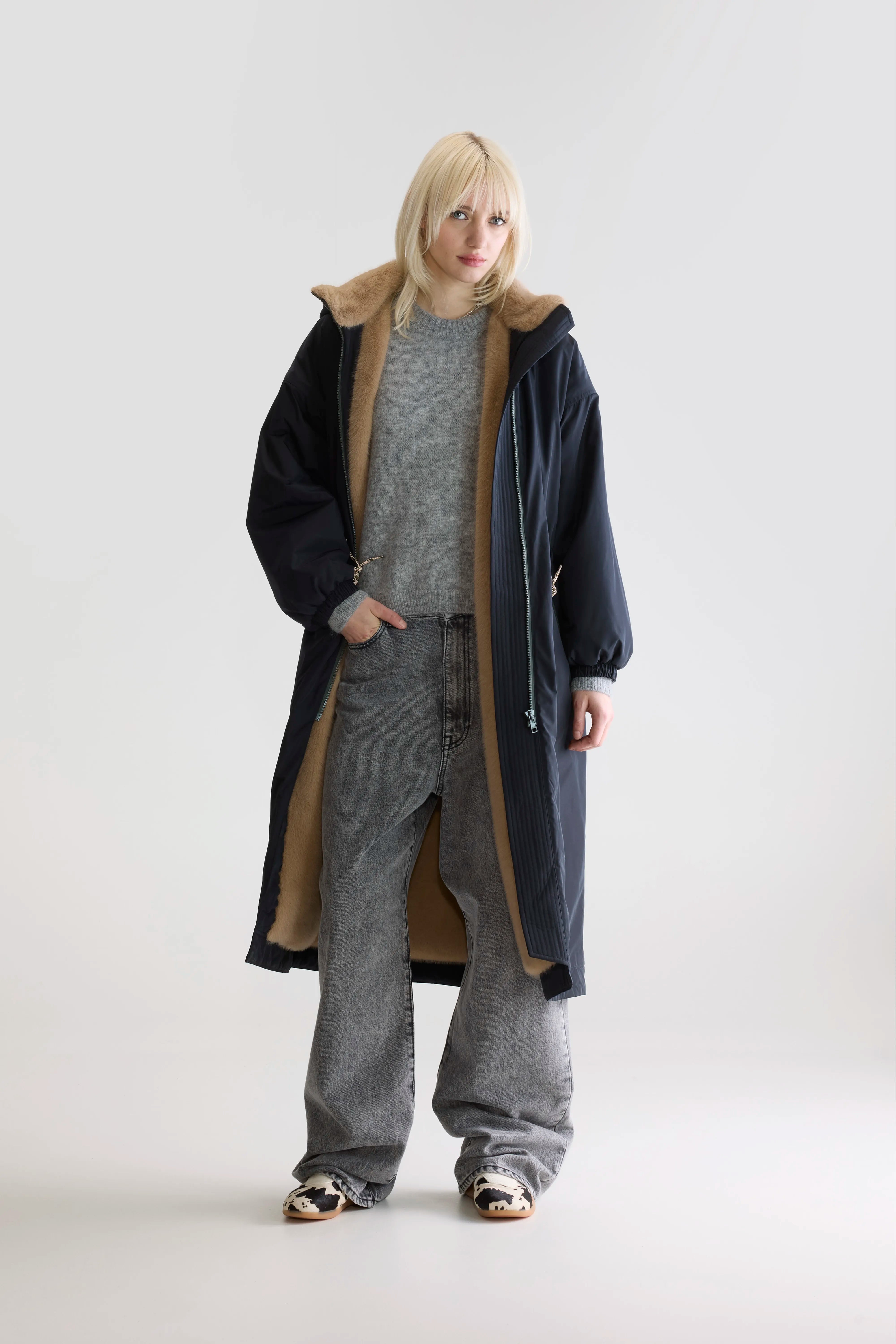 Hosfo hooded coat (252 / W / NAVY)
