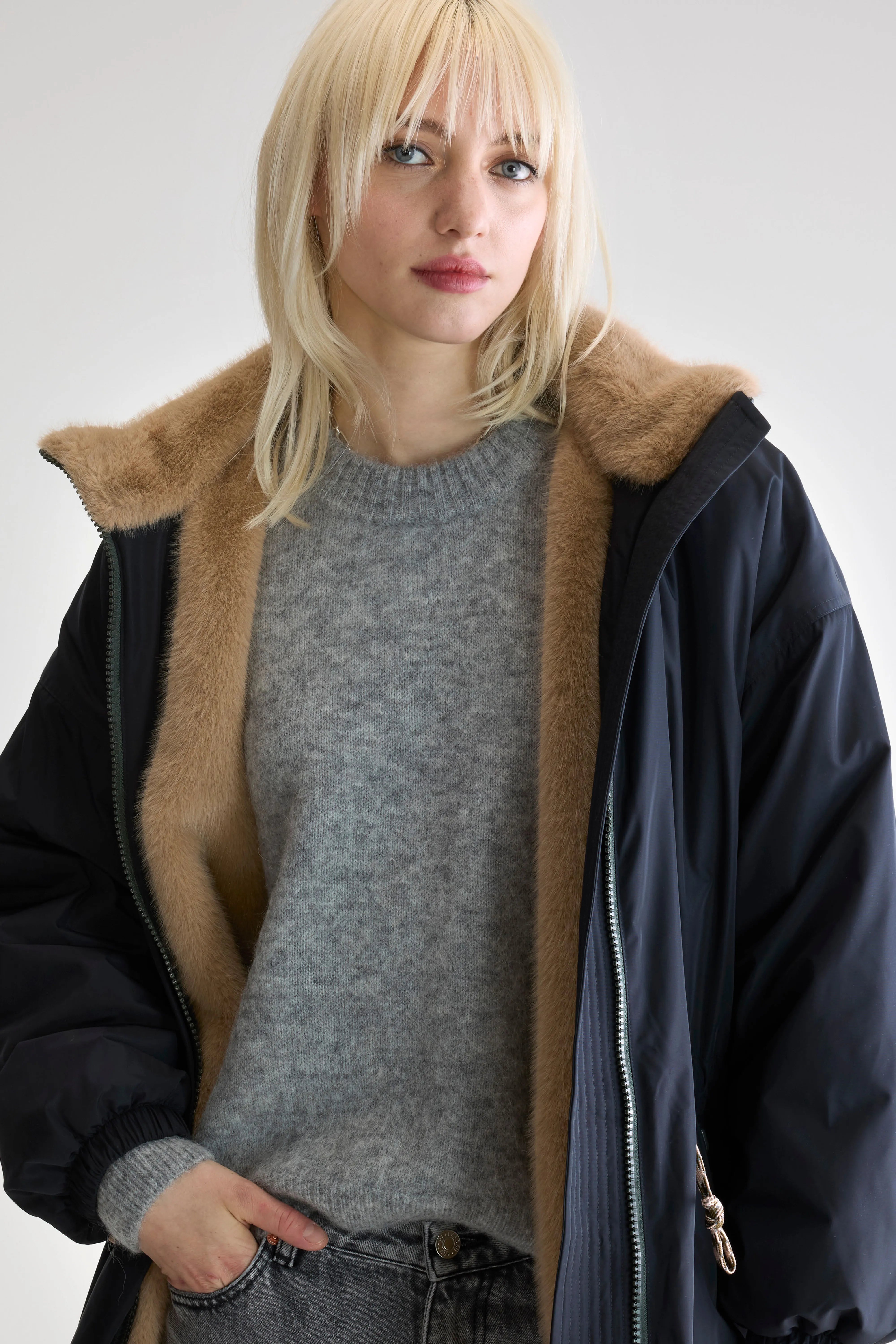 Hosfo hooded coat (252 / W / NAVY)