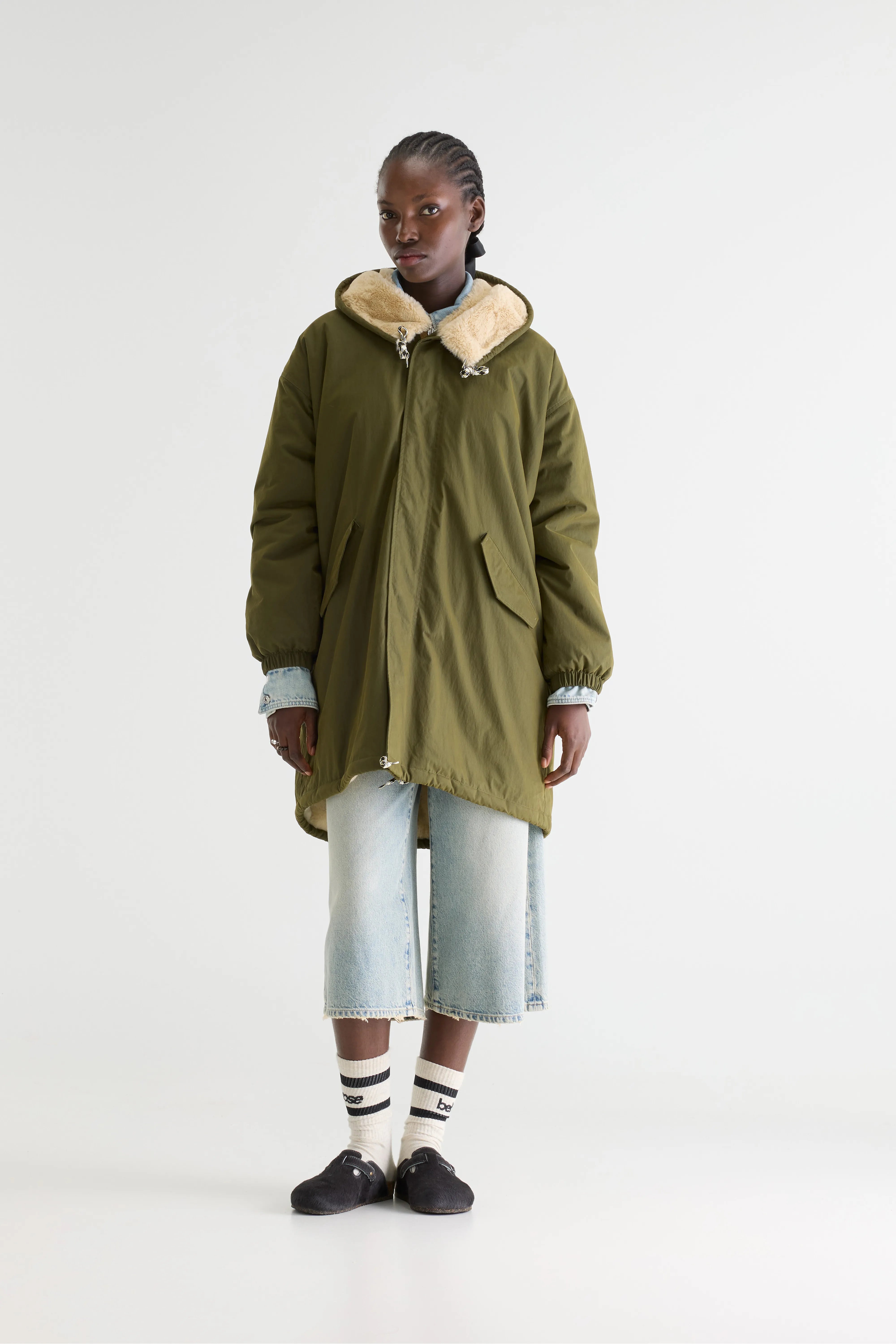 Laos Olive Green Hooded Parka - Olive For Women | Bellerose