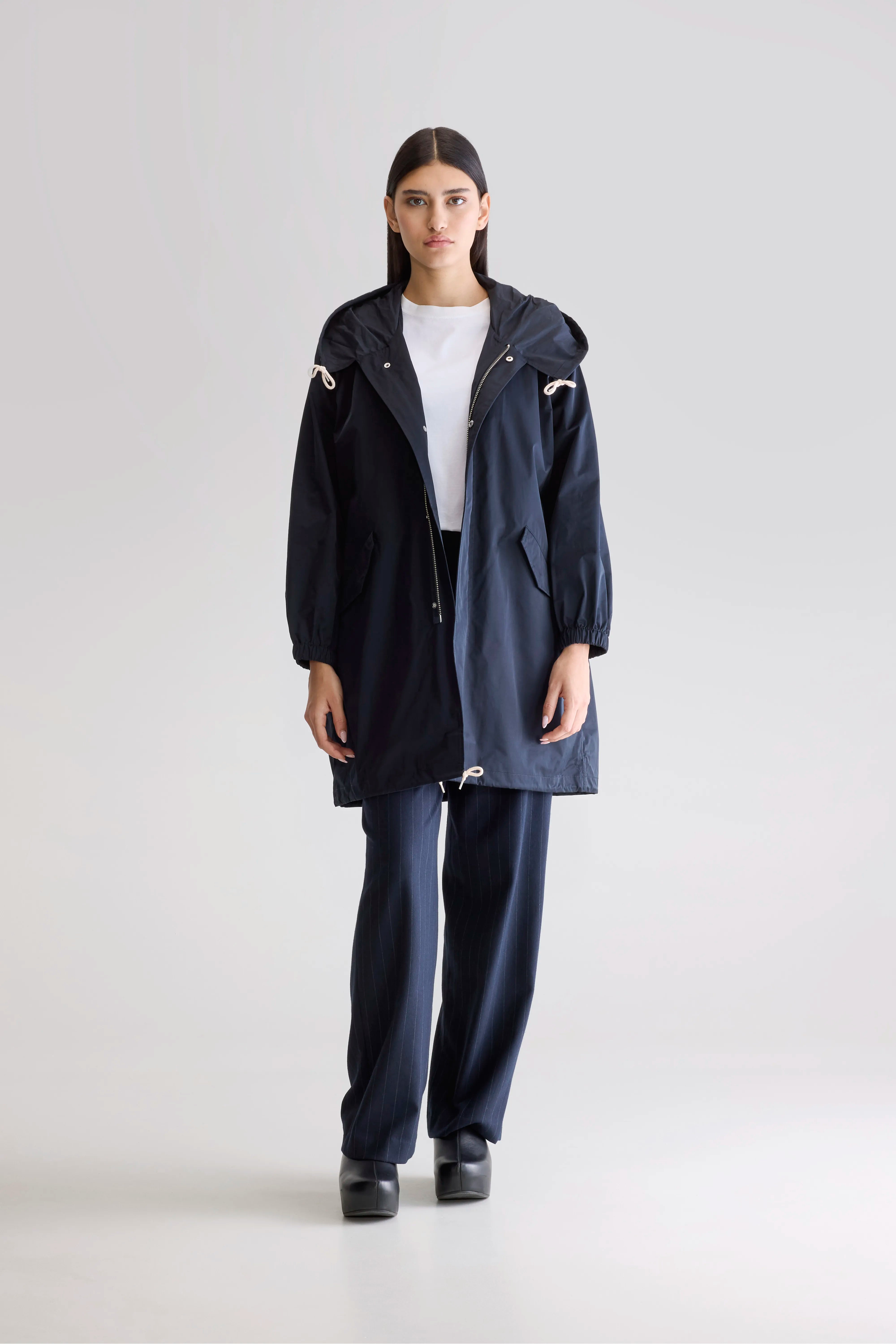 Laos Hooded Parka - Navy For Women | Bellerose