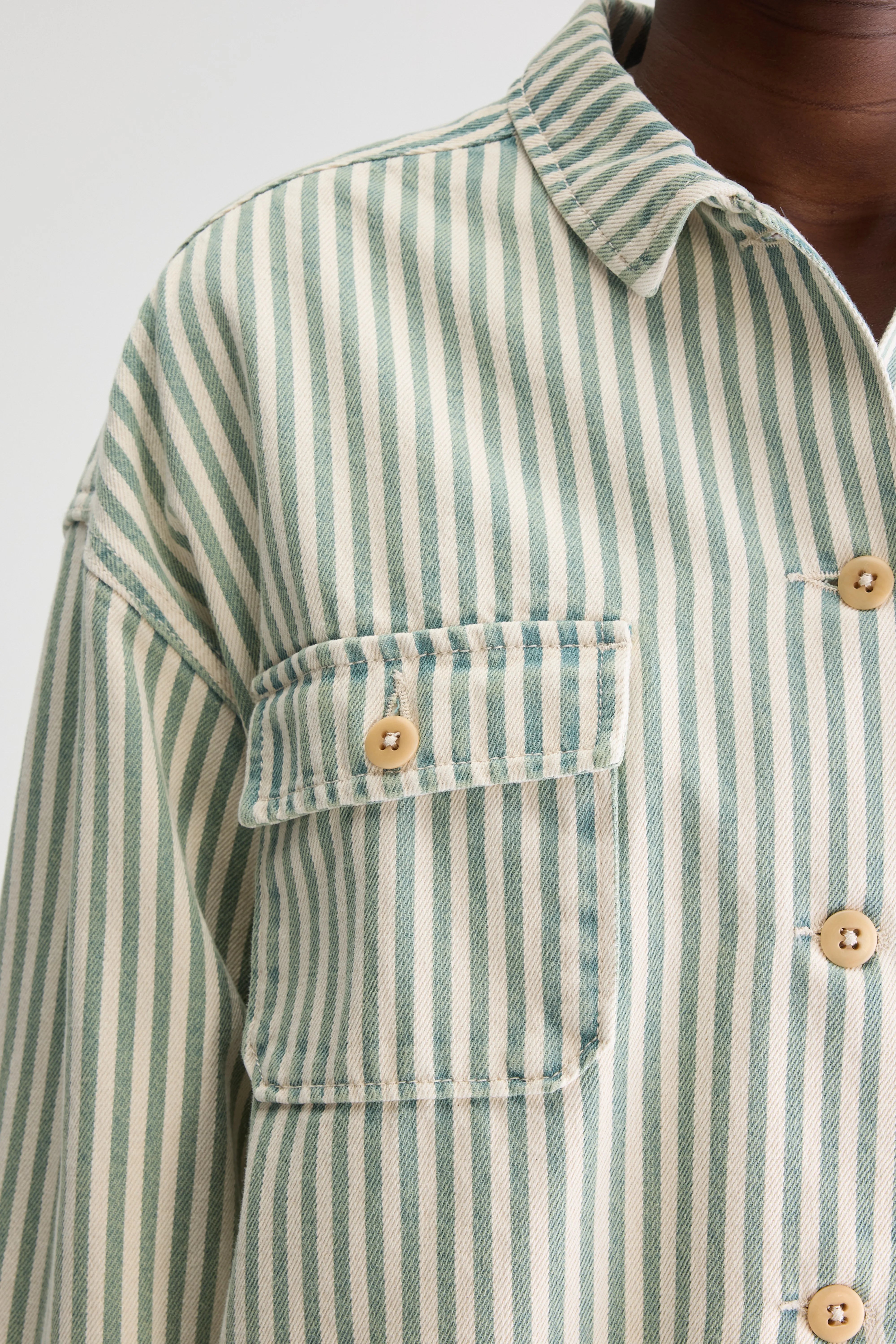 Parrish Striped Overshirt - Liane / Seafoam For Women | Bellerose