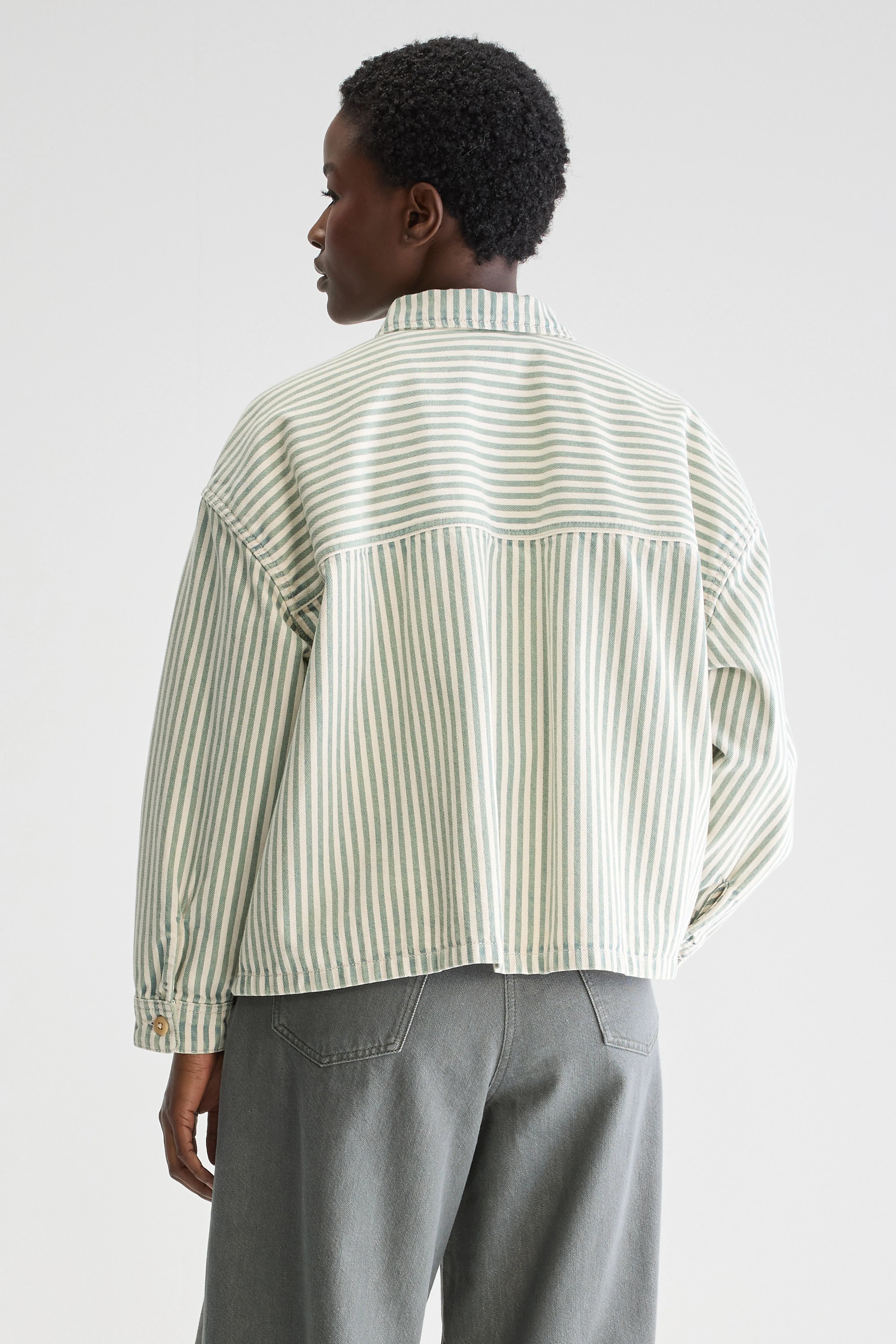 Parrish Striped Overshirt - Liane / Seafoam For Women | Bellerose