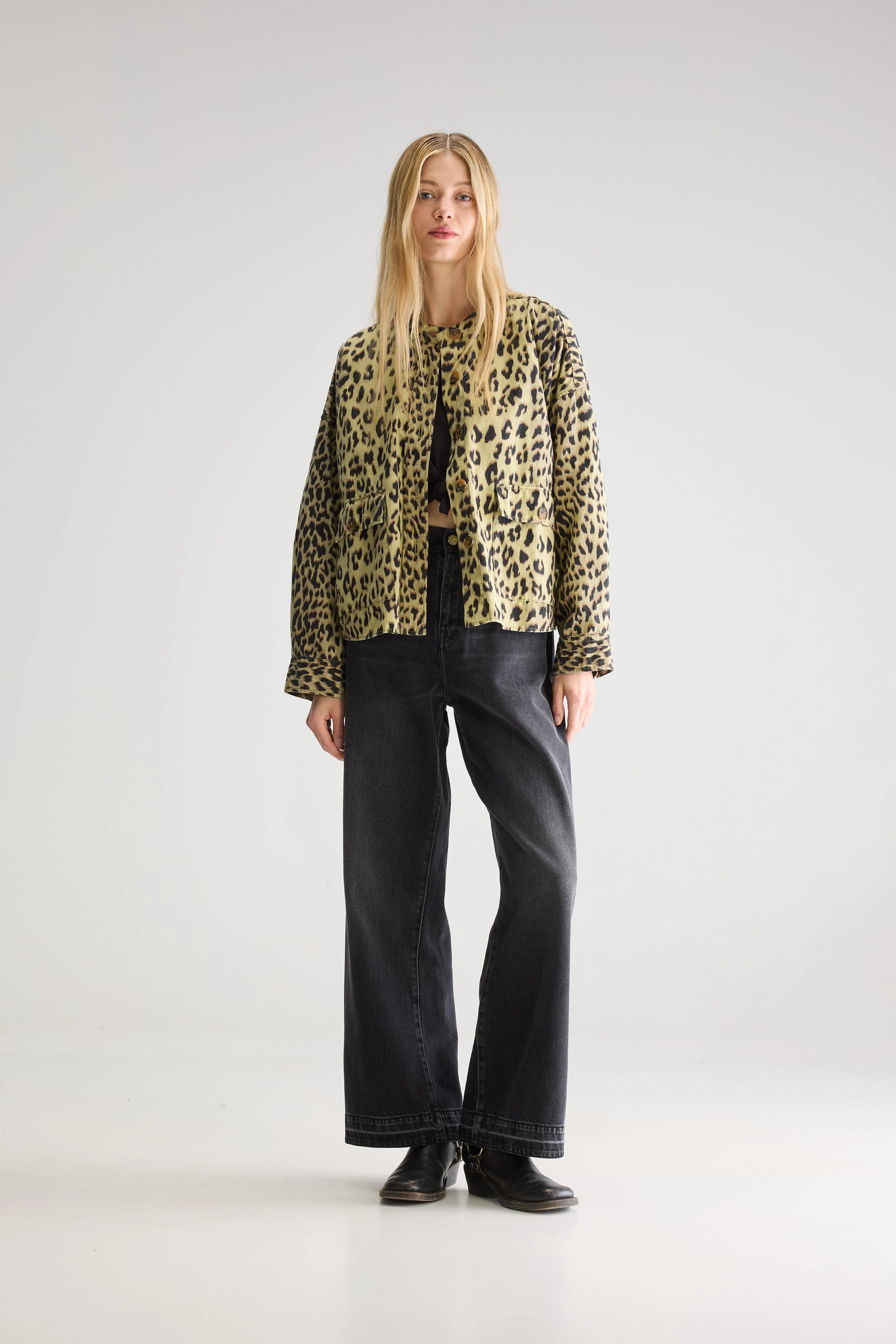 Willie Leopard-print Overshirt - Black beauty / Seed For Women | Bellerose