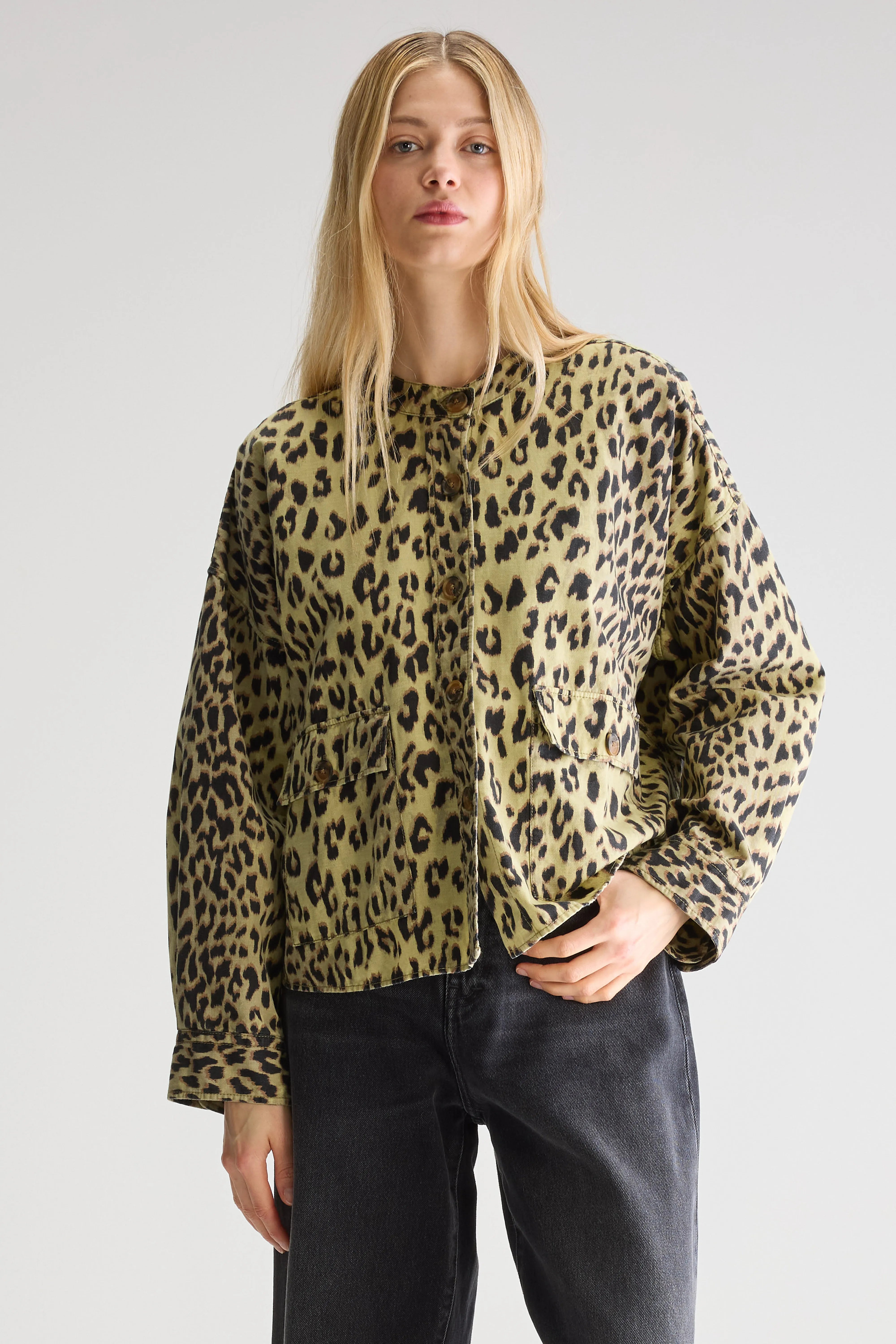 Willie Leopard-print Overshirt - Black beauty / Seed For Women | Bellerose