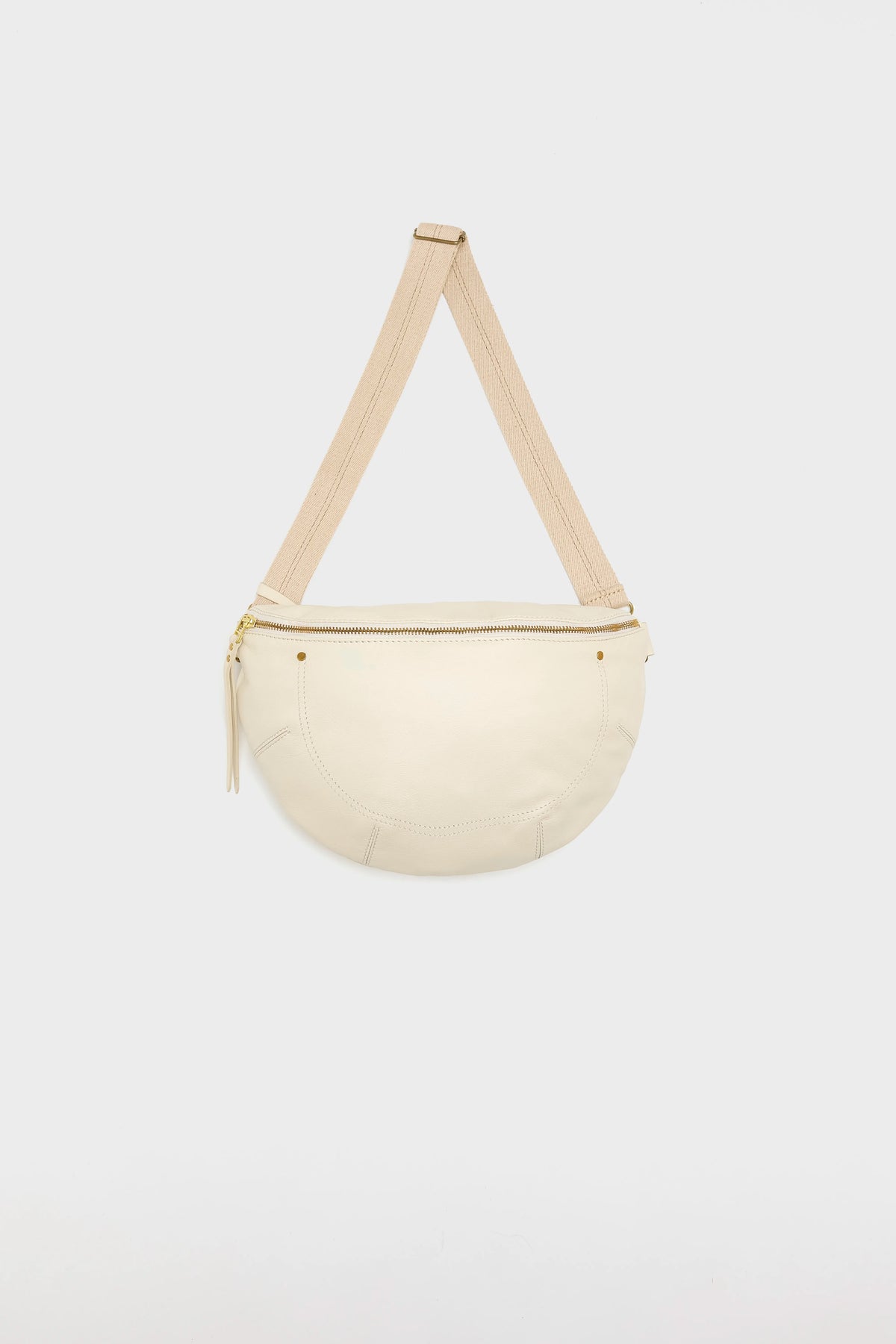 Souply ecru leather sling bag (251 / W / RICE)