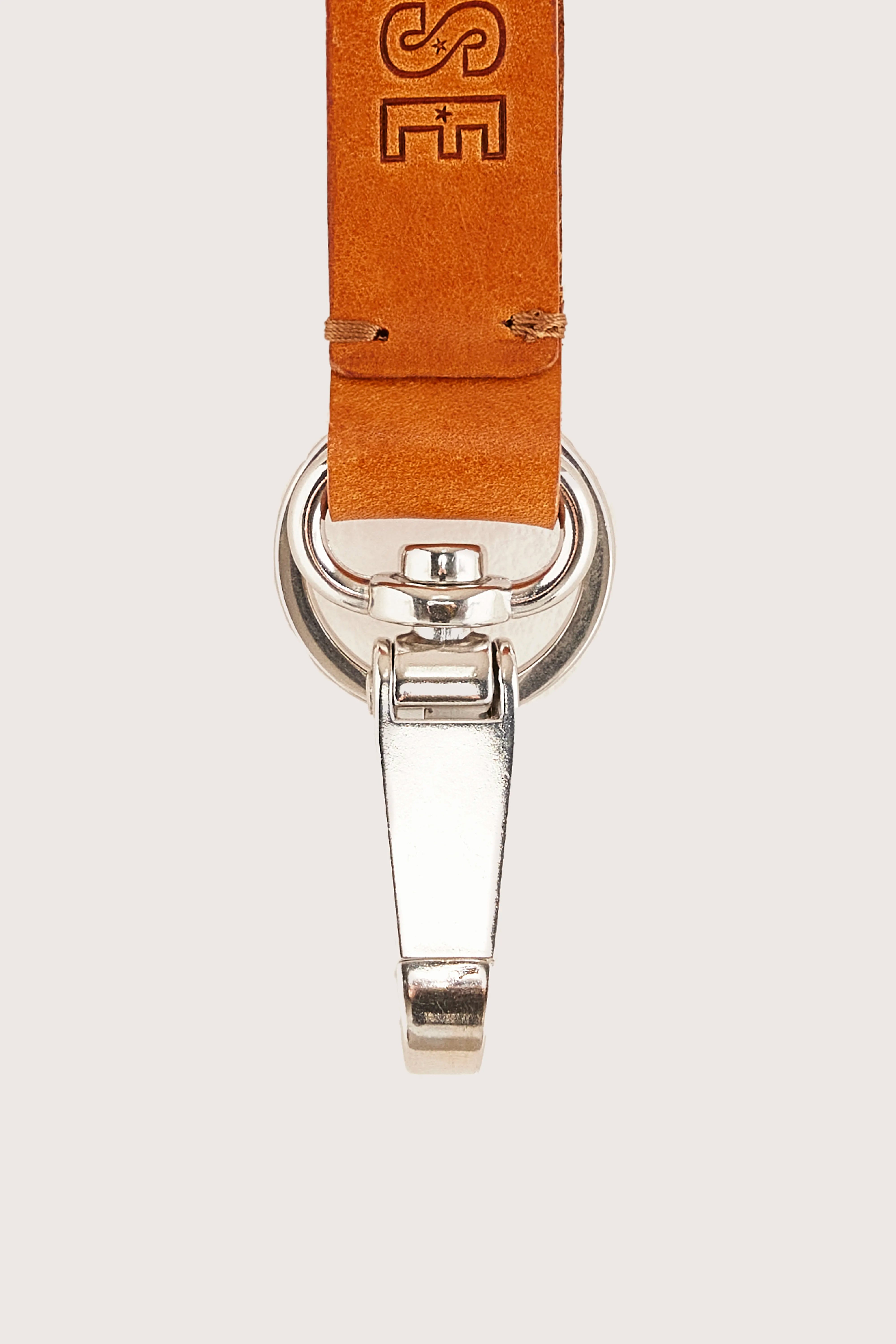 Porte-clés en cuir Saney (251 / W / COGNAC)