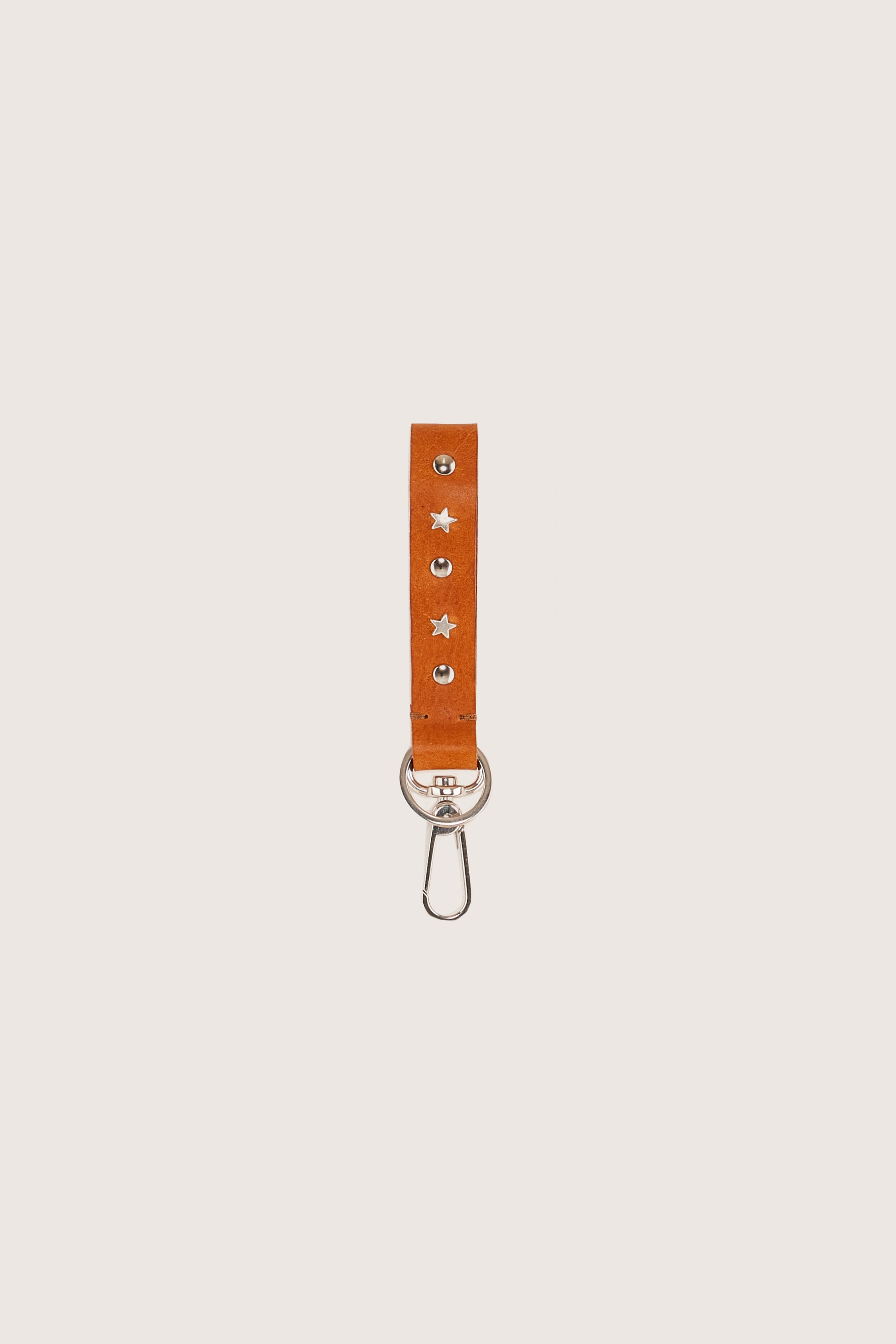 Saney leather keychain (251 / W / COGNAC)