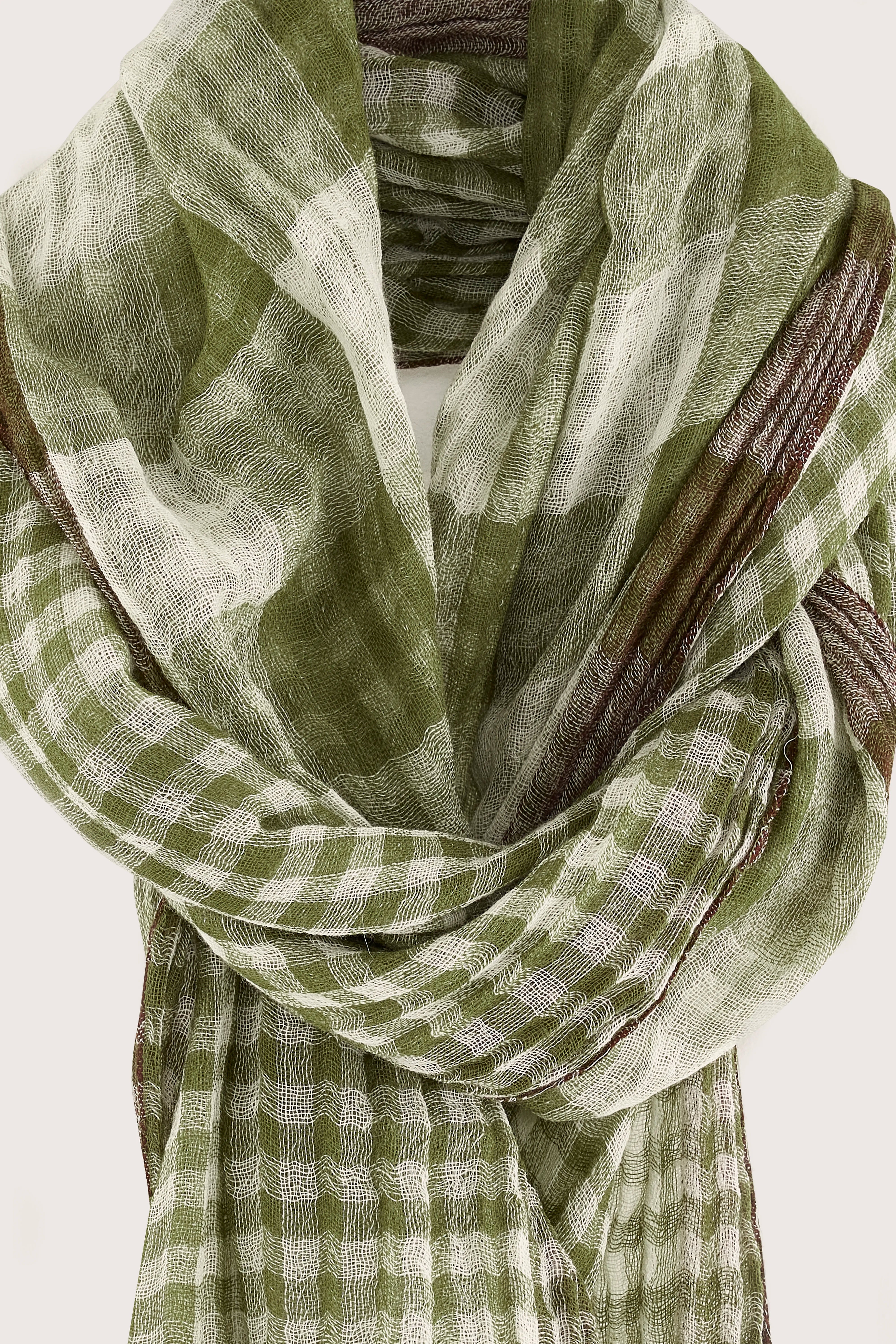 Servo Wooven Scarf - Dark roast / Jeep / Seafoam For Women | Bellerose