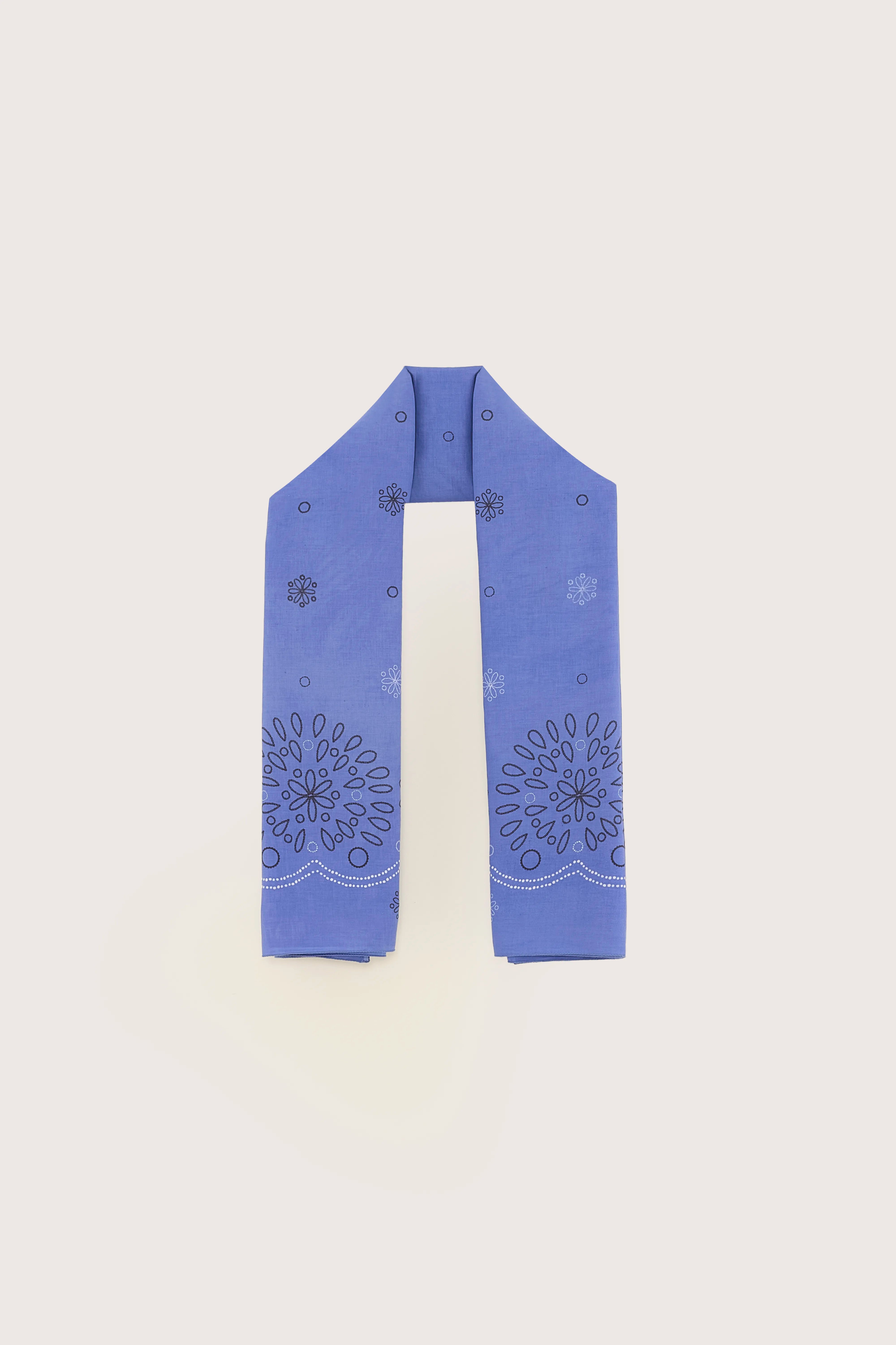 Sanapy Summer Scarf - Black / Iris bloom / White For Women | Bellerose