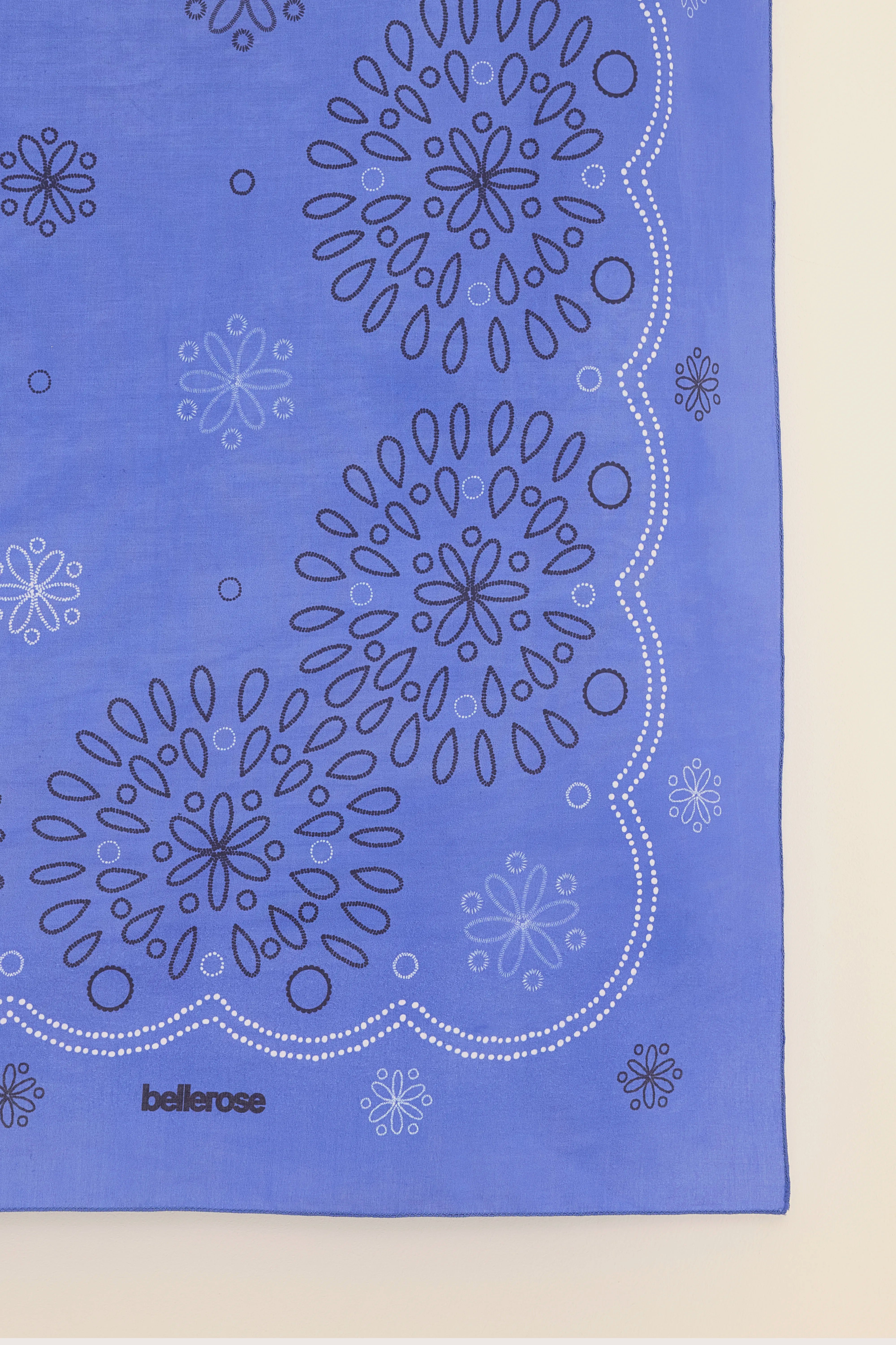 Sanapy Summer Scarf - Black / Iris bloom / White For Women | Bellerose