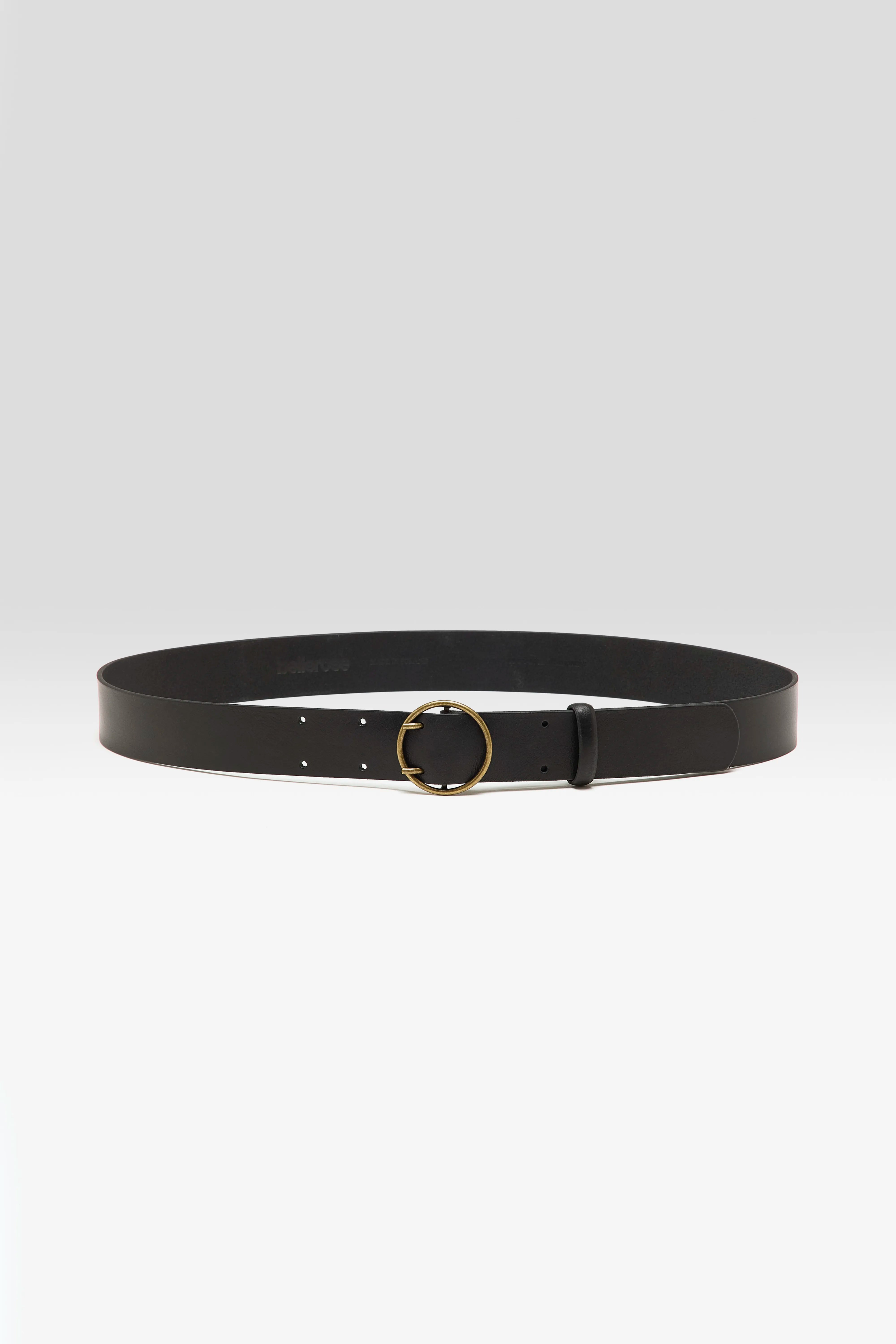 Selya Black Leather Belt - Black For Women | Bellerose