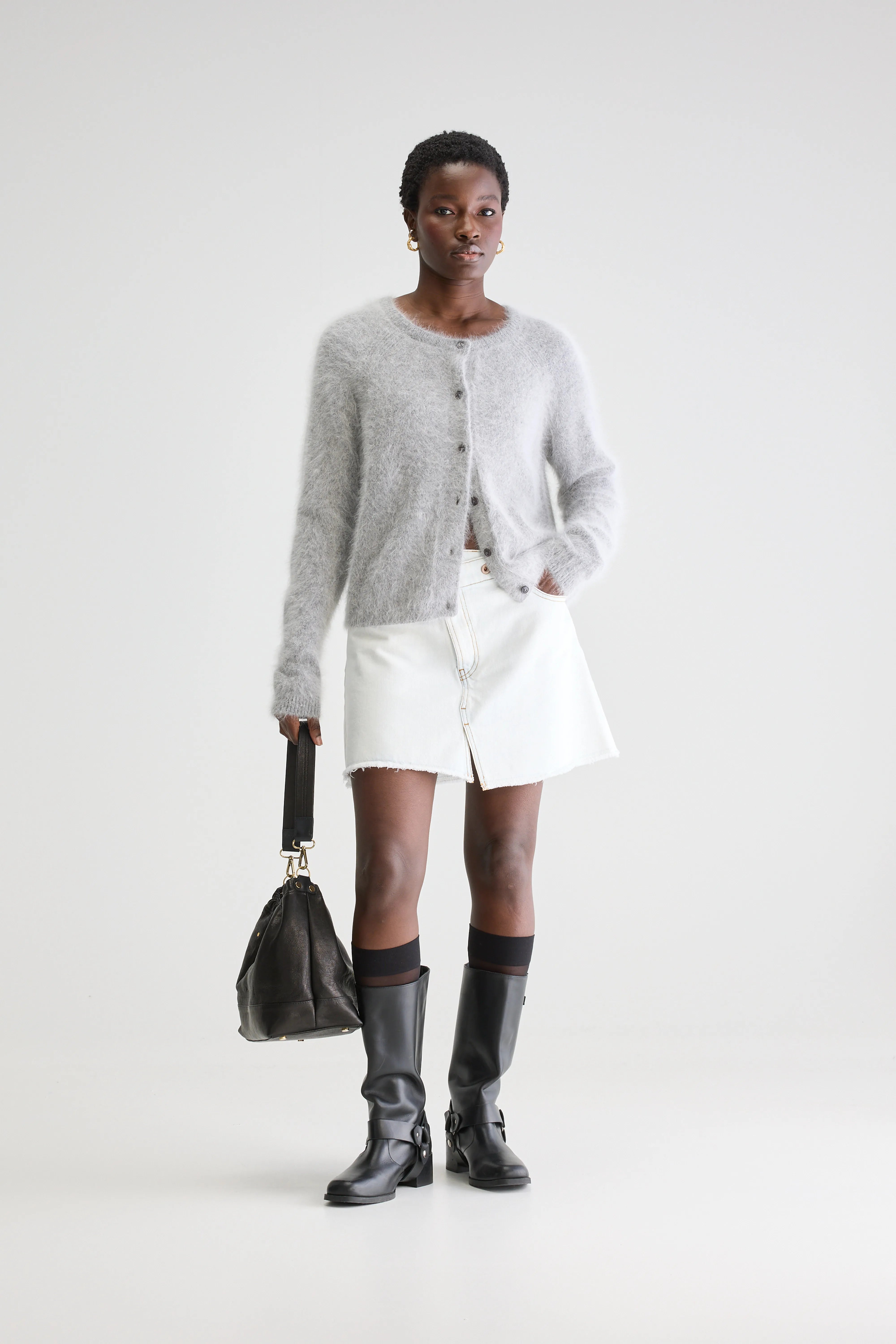 Datair Angora-blend Cardigan - H. grey For Women | Bellerose