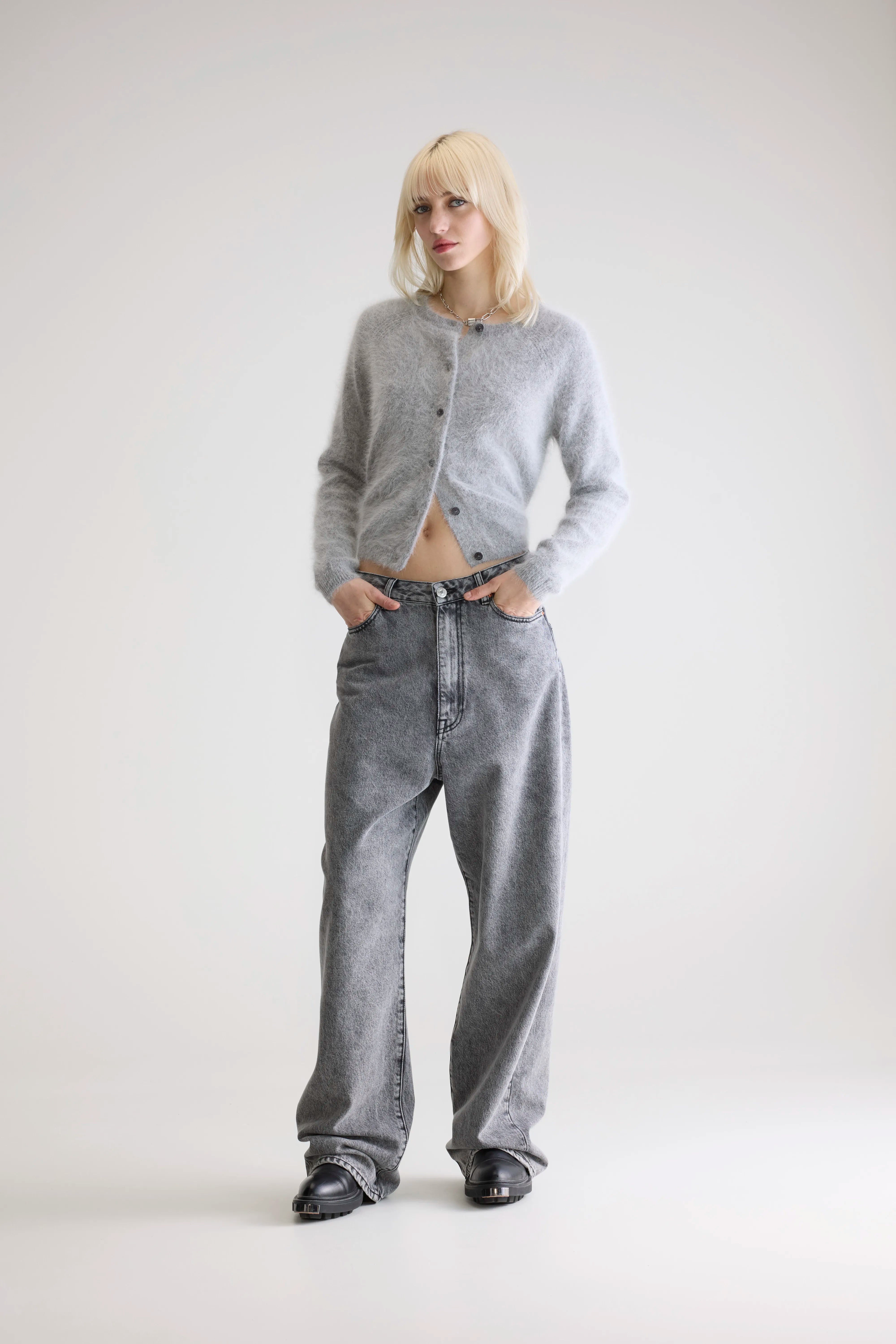 Datair angora-blend cardigan (252 / W / H. GREY)